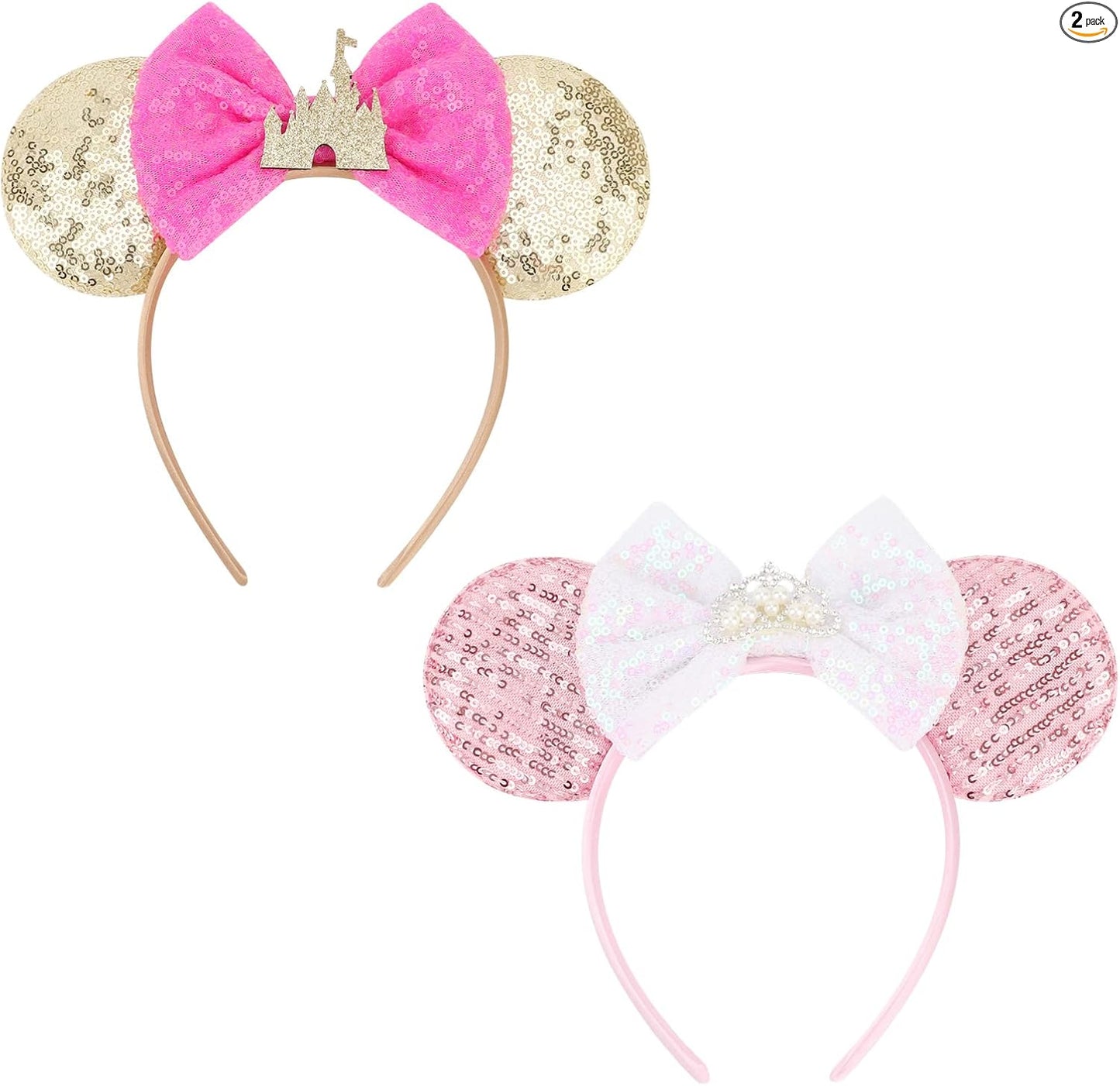 DRESHOW Mouse Ears Bow Headbands Sequins Party Decoration Cosplay Costume for Women