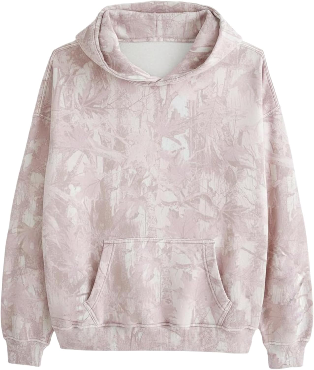MSBESYOR Sudadera con Capucha de Camuflaje para Hombre y Mujer, Sudadera con Capucha de Forro Polar de Gran Tamaño con Hoja de Arce, Sudadera con Estampado Gráfico y Bolsillo