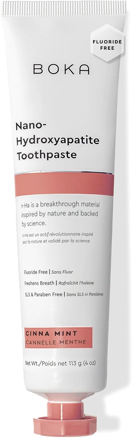 Boka Fluoride Free Toothpaste, Nano Hydroxyapatite Toothpaste, Appropriate for Sensitive Teeth - for Adult Oral Care - Ela Mint Flavor, 4 Fl Oz 1Pk