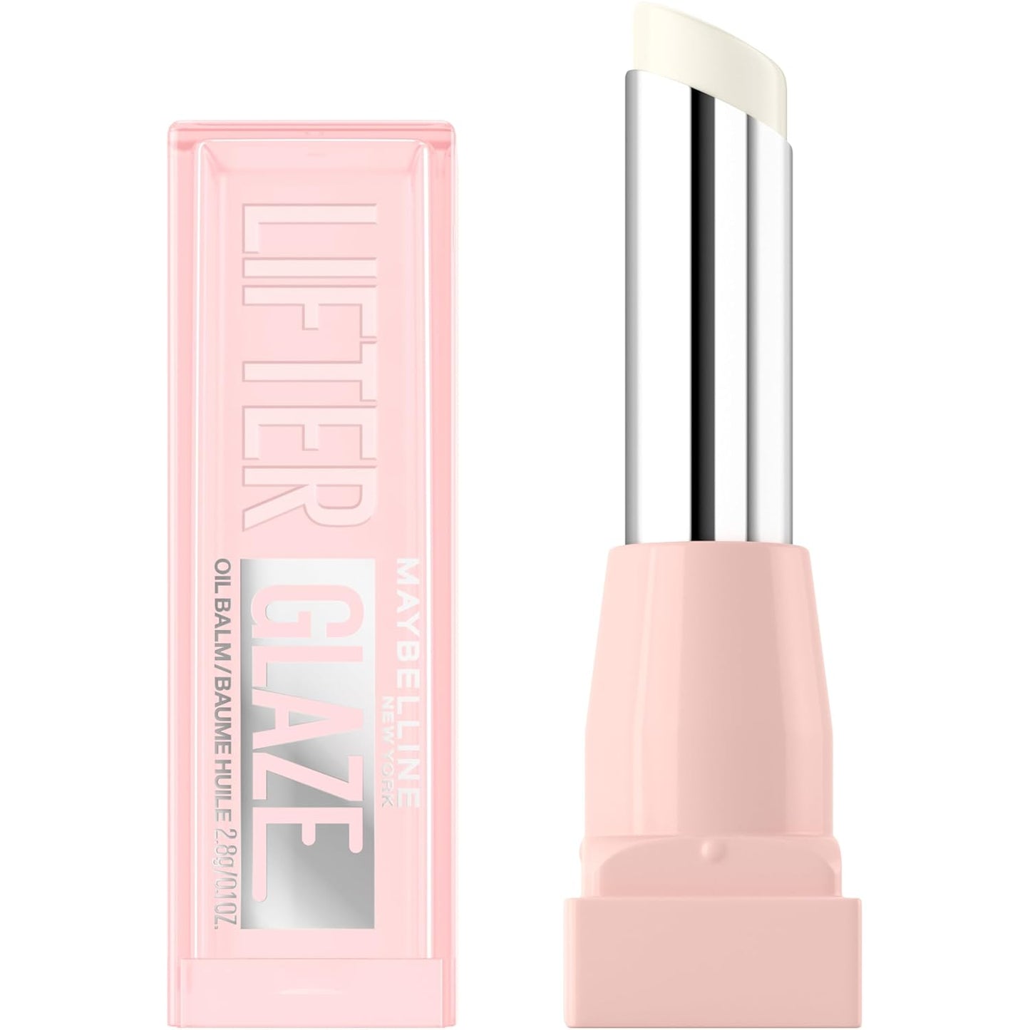 MAYBELLINE Lifter Glaze Oil Balm with Hyaluronic Acid and Hydrating Oil Blend, Lip Balm with 24HRs of Smooth, Moisturizing Shine, Pink Drip (Sheer Baby Pink)
