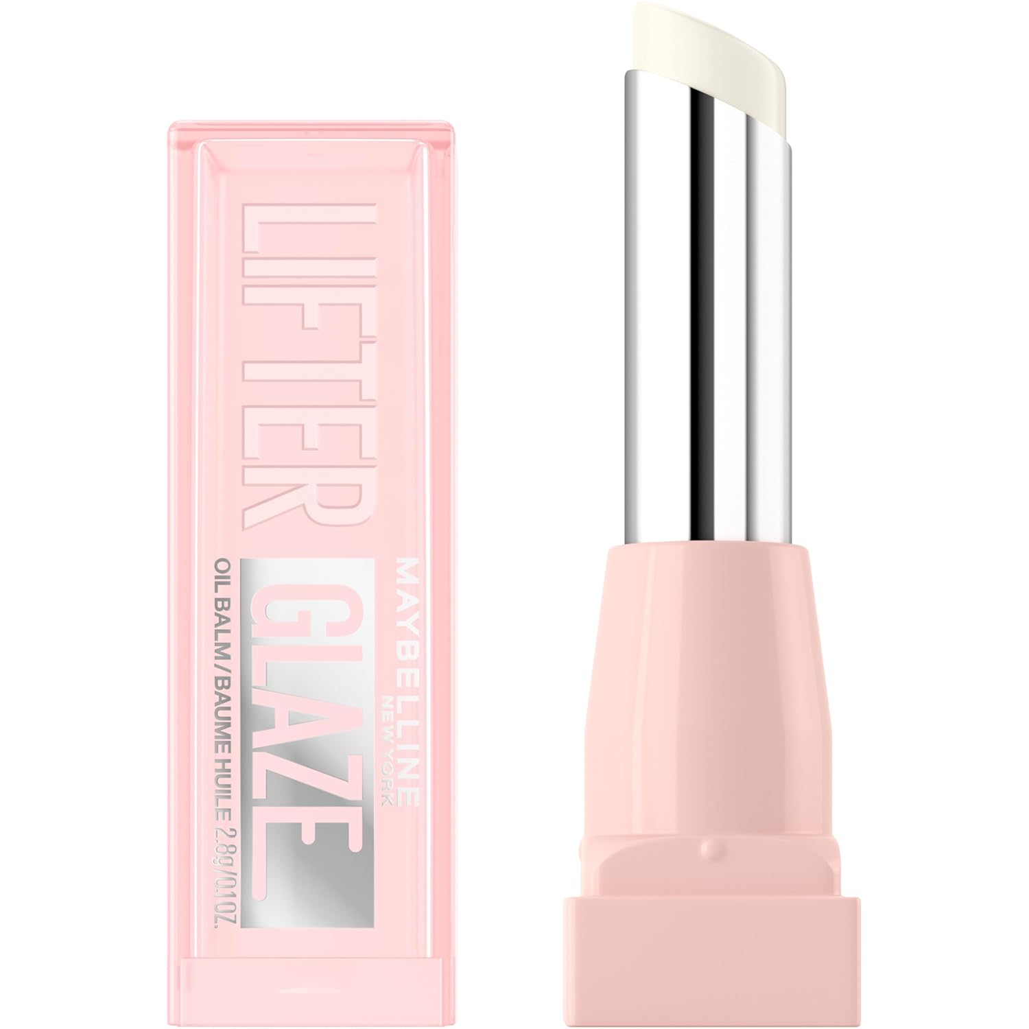MAYBELLINE Lifter Glaze Oil Balm with Hyaluronic Acid and Hydrating Oil Blend, Lip Balm with 24HRs of Smooth, Moisturizing Shine, Pink Drip (Sheer Baby Pink)