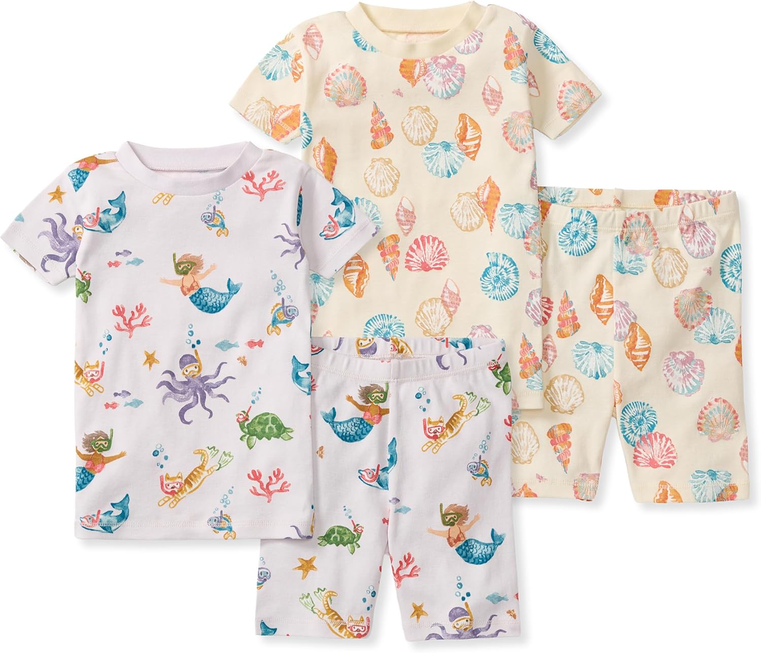 Burt's Bees Baby Pijama unisex de algodón, camiseta de manga corta de 2 piezas y pantalones cortos | Snug fitting, yet comfy warm weather pajamas sets are made in our classic rib fabric