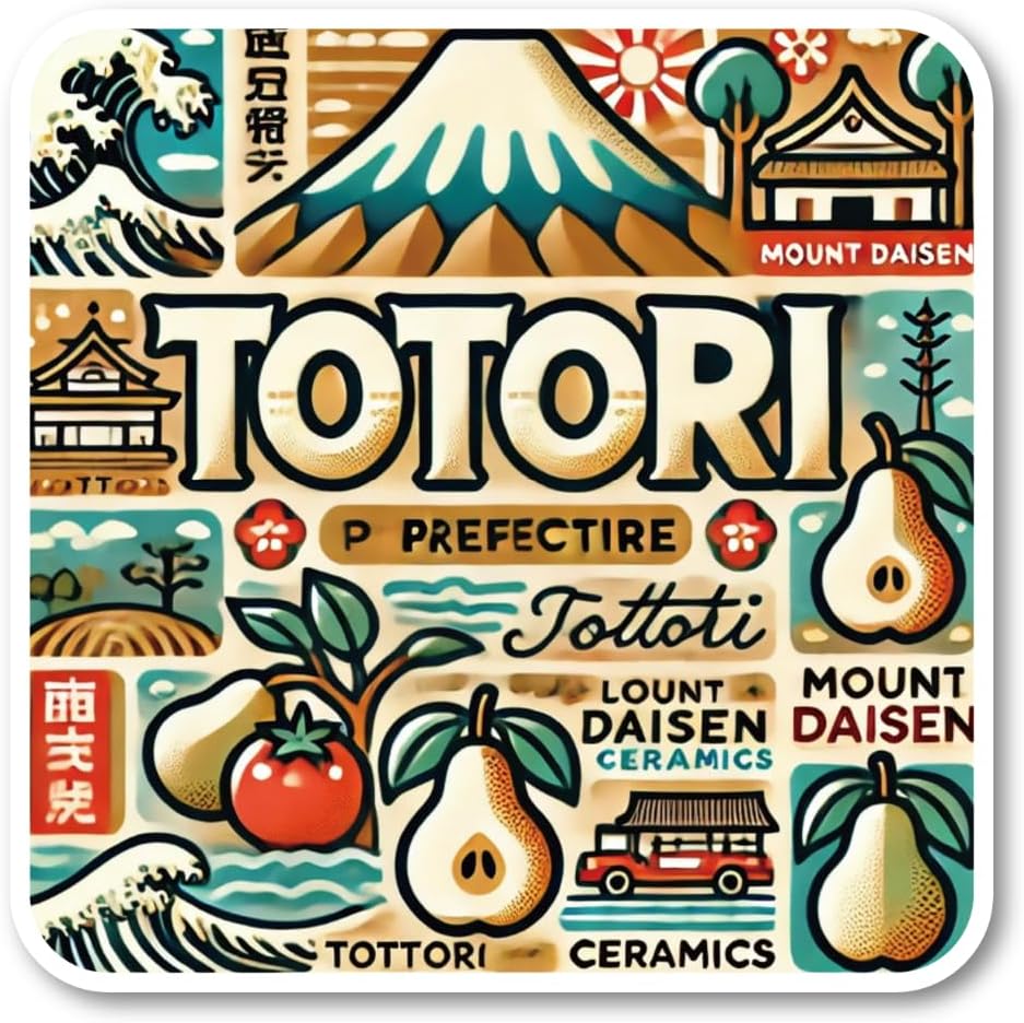 Shikoku Region China, Local Sticker Designed to depict Birdcastle, Shimane, Okayama, Hiroshima, Yamaguchi, Kagawa, Tokushima, Ehime, and Kochi. Ideal for Travel and Tourism Souvenirs, Suitcases, Laptops, Water Bottles