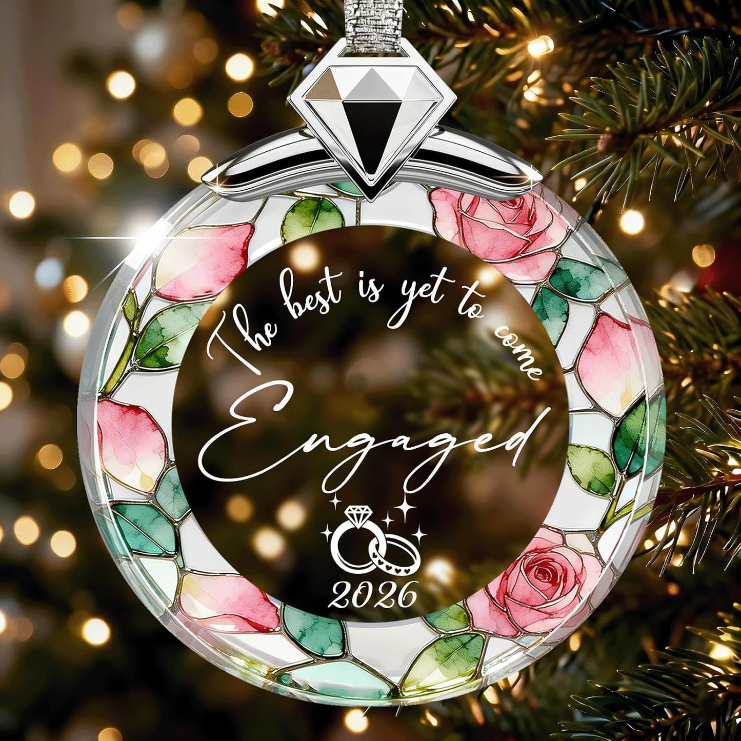 Regalos de boda para parejas, cristal de cristal 2026, adorno de primera Navidad para casados, ideas de regalos de boda para recién casados, regalos de despedida de soltera para novia-05