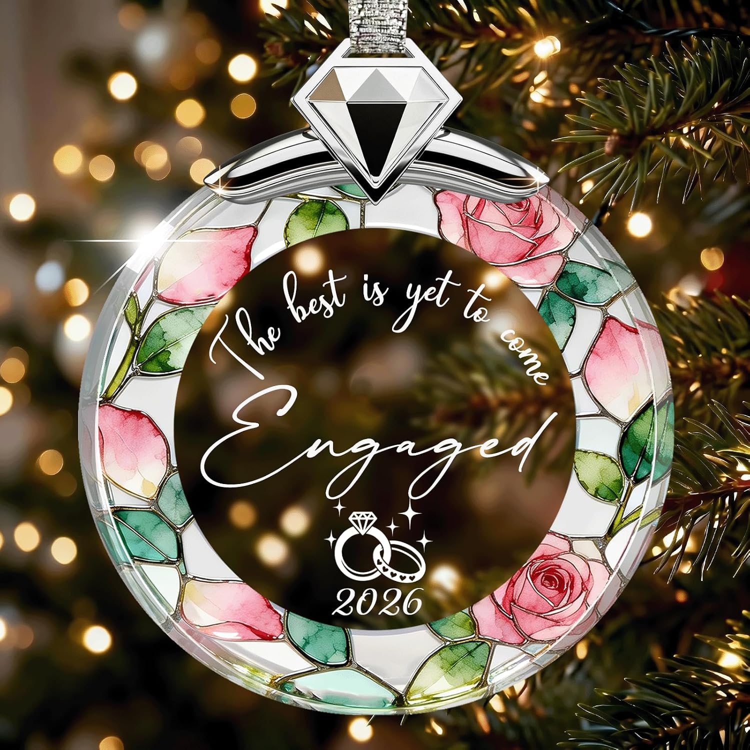 Regalos de boda para parejas, cristal de cristal 2026, adorno de primera Navidad para casados, ideas de regalos de boda para recién casados, regalos de despedida de soltera para novia-05