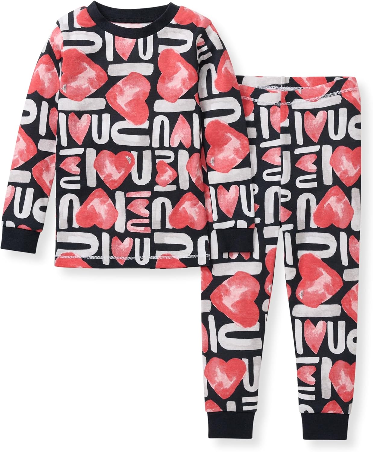 Burt's Bees Baby Pijama de algodón orgánico para niños, conjunto de pijama para niños pequeños, 2 piezas | Soft, cozy, snug fitting pajamas feature stretchy ribbed cuffs and hand painted prints to make bedtime a breeze