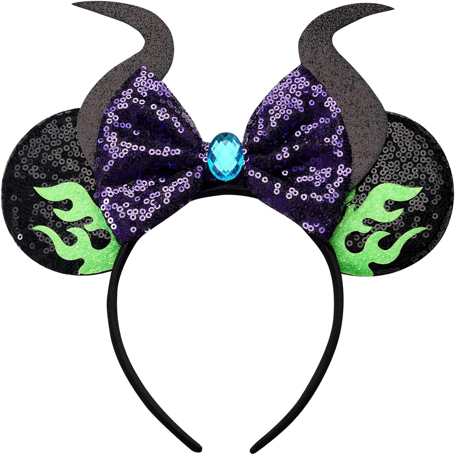 Pink Minnie Ears Headband Hair Band for Women Girls Fashion Design (Red Christmas Flake)