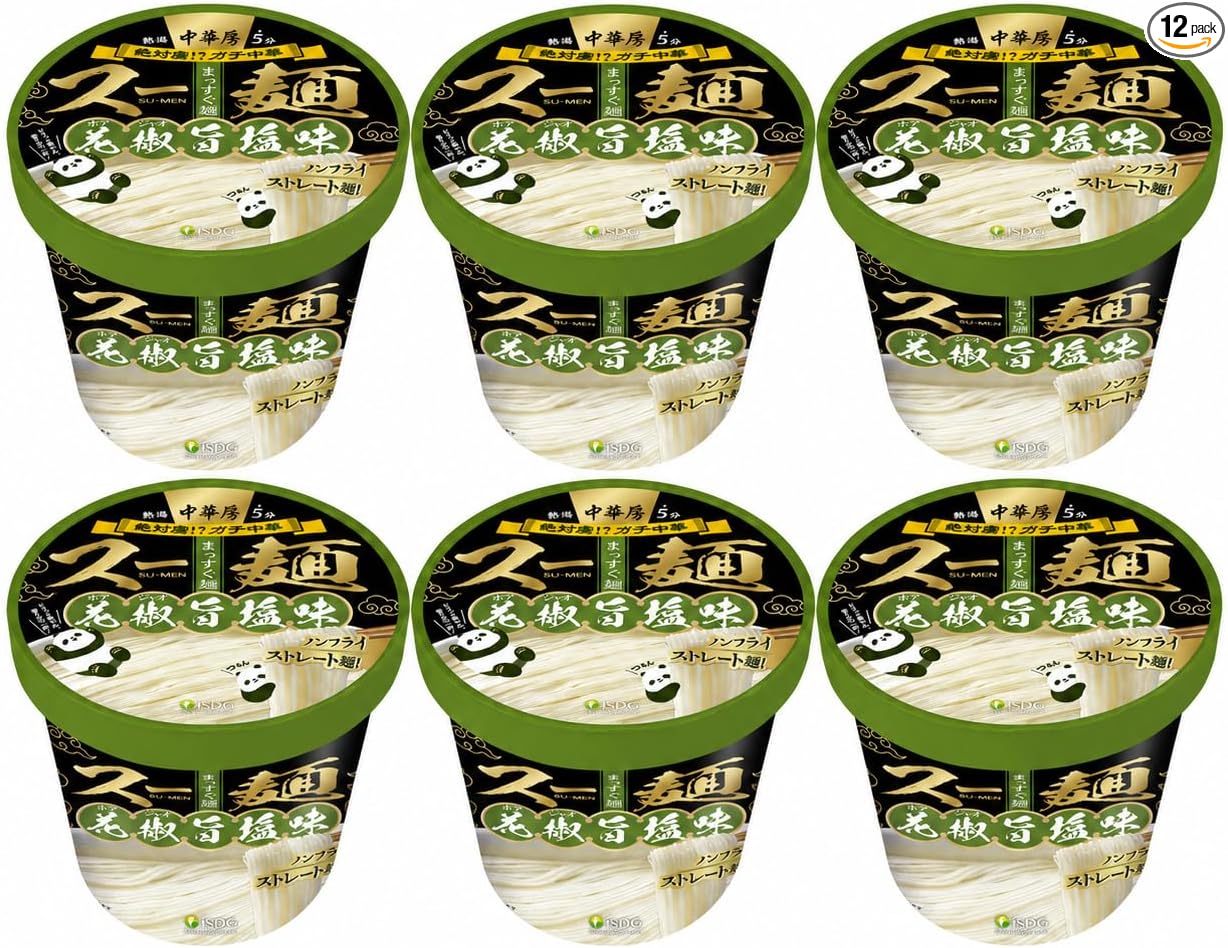 Doctor/Food Source, Chinese Style Suu Noodles, Flower Pepper, Salt Flavor, Tanrei Soy Sauce Flavor, Non-Fry, Instant Cup Noodles, Straight Noodles, Smooth Texture, Low Calories, Night Food, Snacks