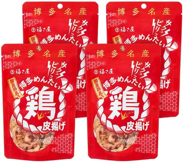 Hakata Mentai Chicken Skin, 1.4 oz (40 g), Hakata Specialty Snacks, Fukusaya, Spicy Mentai, Fukuoka, Souvenir, Gift, Father's Day, Middle Moto, Year's Day, Fukusaya (Set of 2)