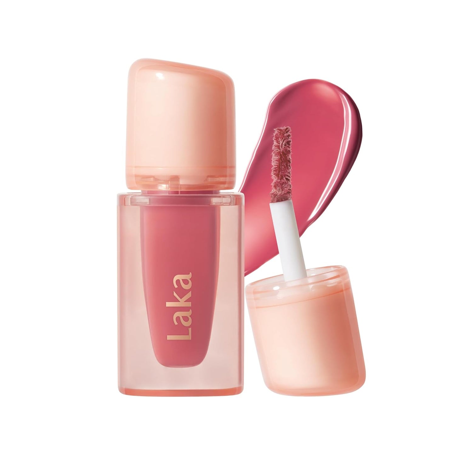 Laka Jelling Nude Gloss Mini, 1.9g/0.07oz, Aceite labial hidratante traslúcido sin manchas, no pegajoso, brillo nutritivo para un aspecto fresco y brillante, vegano, maquillaje de belleza limpia