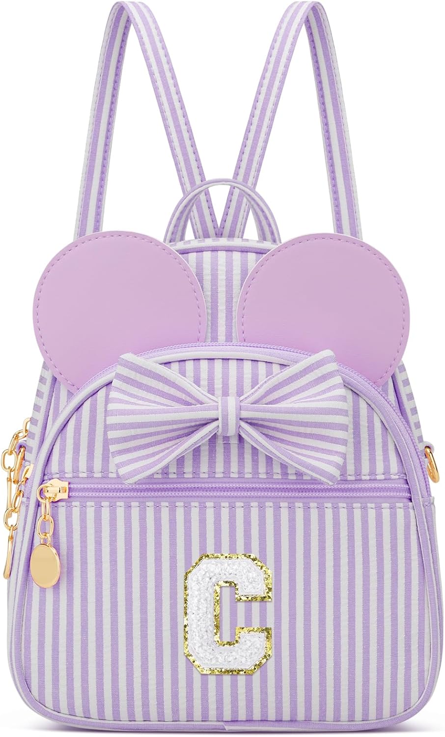 Regalo de cumpleaños personalizado para niñas pequeñas, mochila pequeña con inicial para niñas pequeñas, lindo mini bolso para niños de 3 a 10 años, rosa A