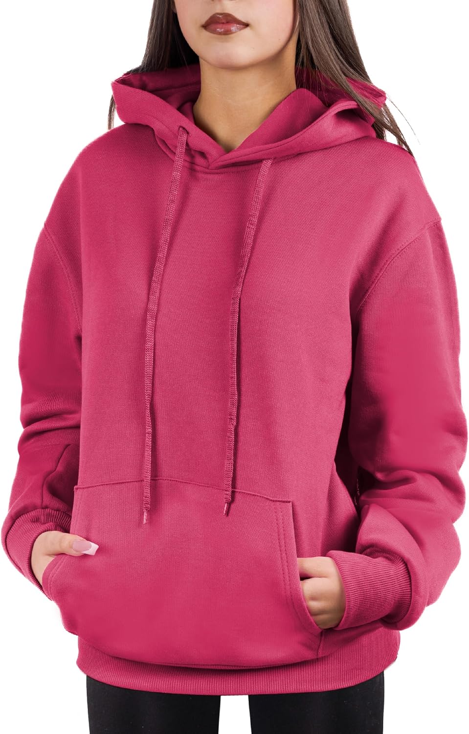 Sudadera de gran tamaño con capucha para mujer, mezcla de algodón y forro polar suave, acogedora sudadera para todos los días