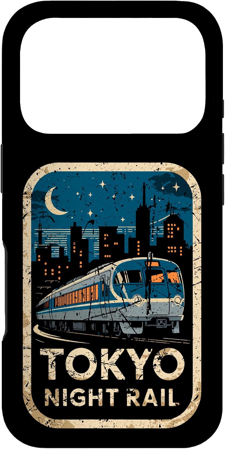 東京 夜行レール 日本 ビンテージ 都市列車 アニメ お土産 スマホケース iPhone 15 用