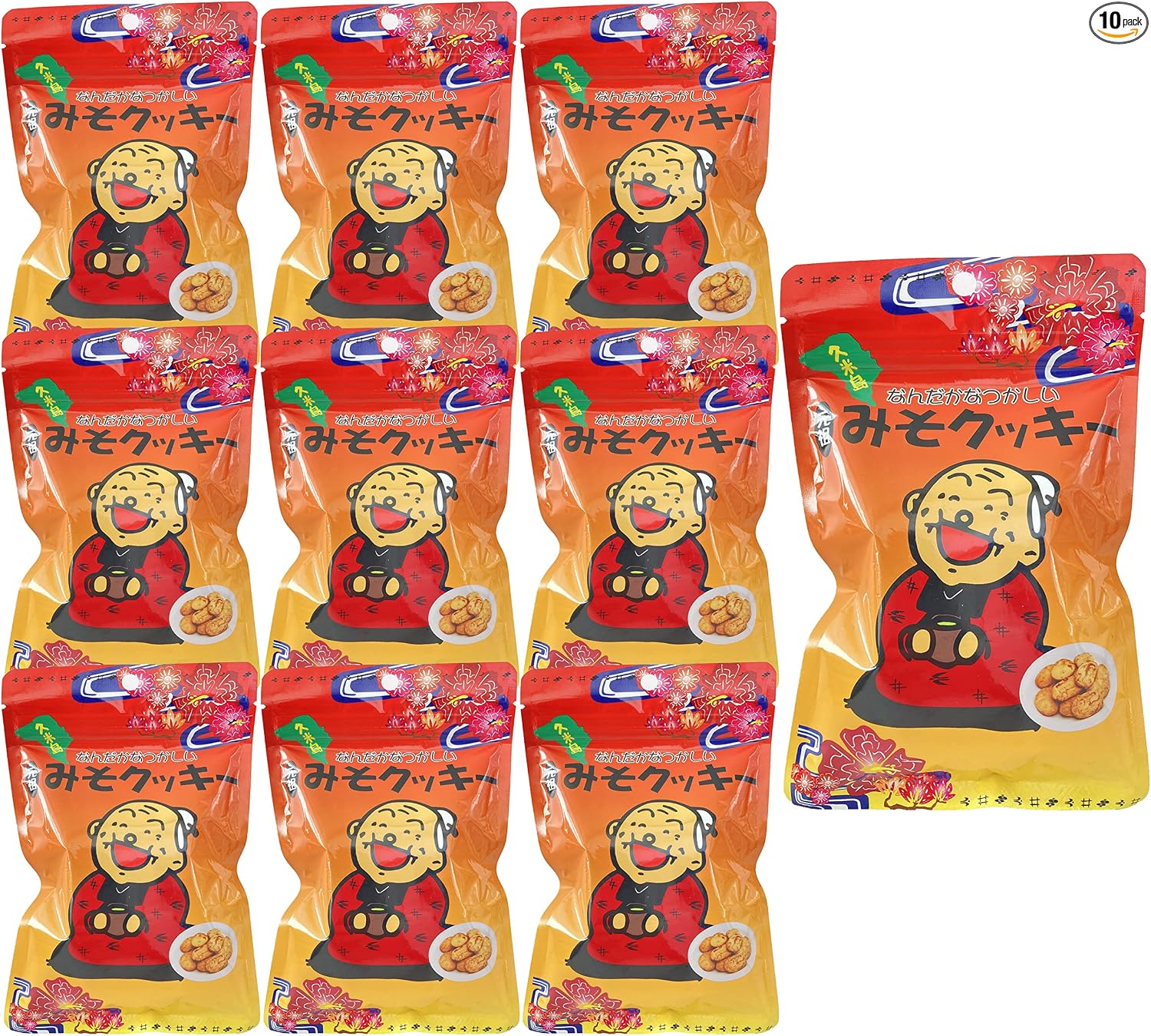Ganso Miso Cookies, Made with Miso from Kumejima, Somewhat Noble (Large) 1 Bag 6.3 oz (180 g), Zipper Included