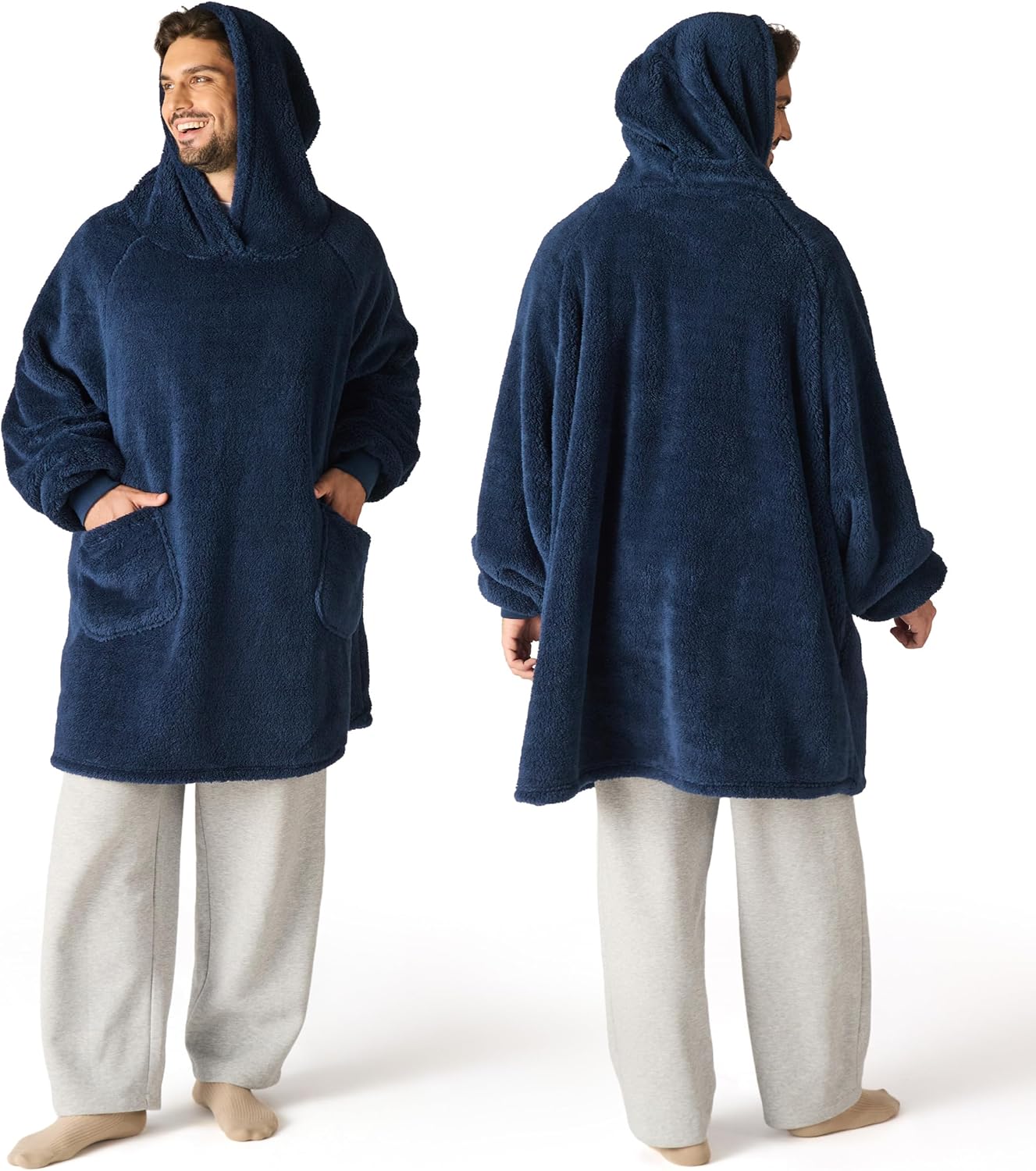 Bedsure Mantas Ponibles con Capucha, Regalos de Navidad para Mujeres, Esposa, Novia, Regalos de Cumpleaños Cálidos y Acogedores para Ella, Esposa, Sudadera Suave y Esponjosa, Mantas con Capucha de