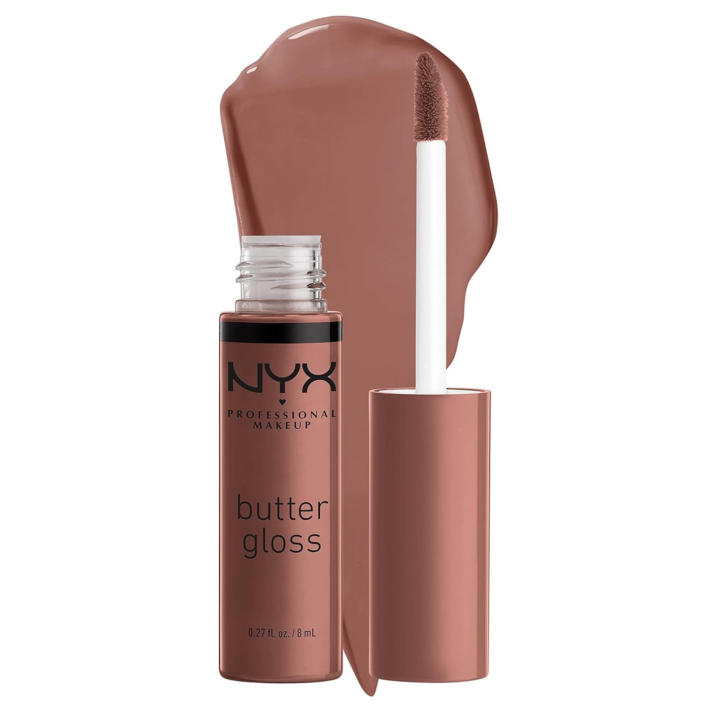 NYX MAQUILLAJE PROFESIONAL Brillo de mantequilla, brillo de labios no pegajoso - Tiramisu (Brown)