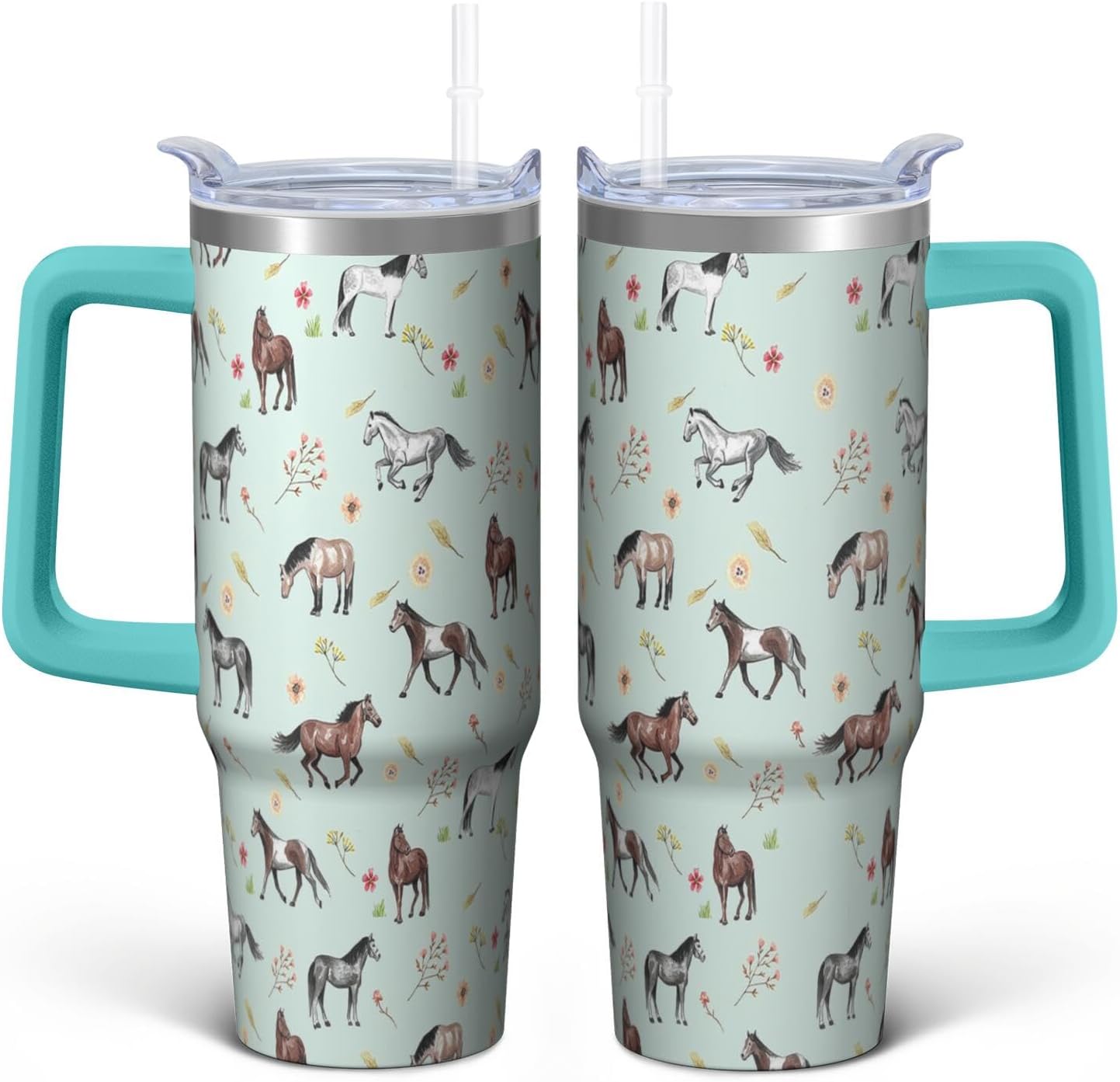 Vaso de mariposa con asa y pajita, botella de agua de viaje de 30 onzas con tapa, taza aislada de acero inoxidable, regalos de cumpleaños para mujeres amantes de los animales