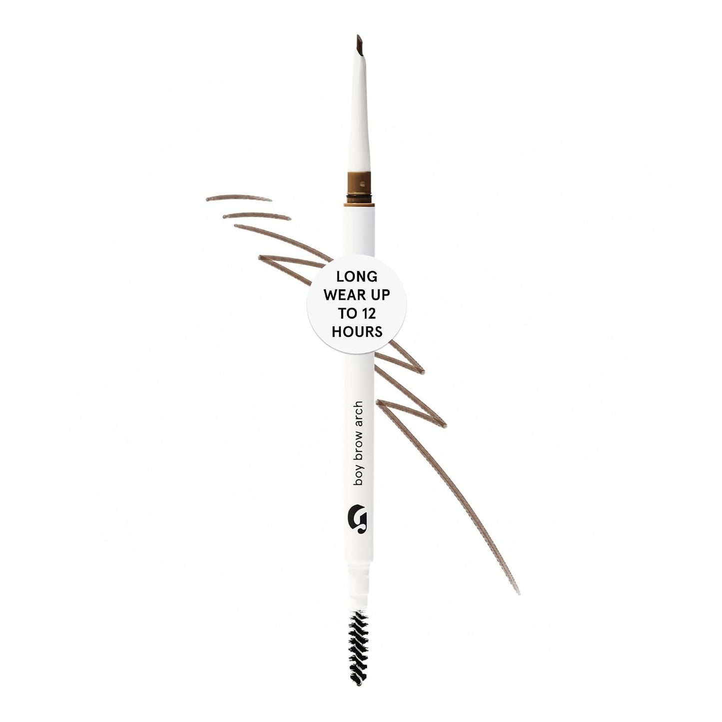 Glossier Boy Brow Arch, Cool Dark Brown Eyebrow Pencil - 2-in-1 Dual-Tip Precision & Fill, Thin Mechanical Brow Pencil, Cream Pomade for Smudge-Resistant Longwear Hair-Like Strokes, Fills Sparse Areas
