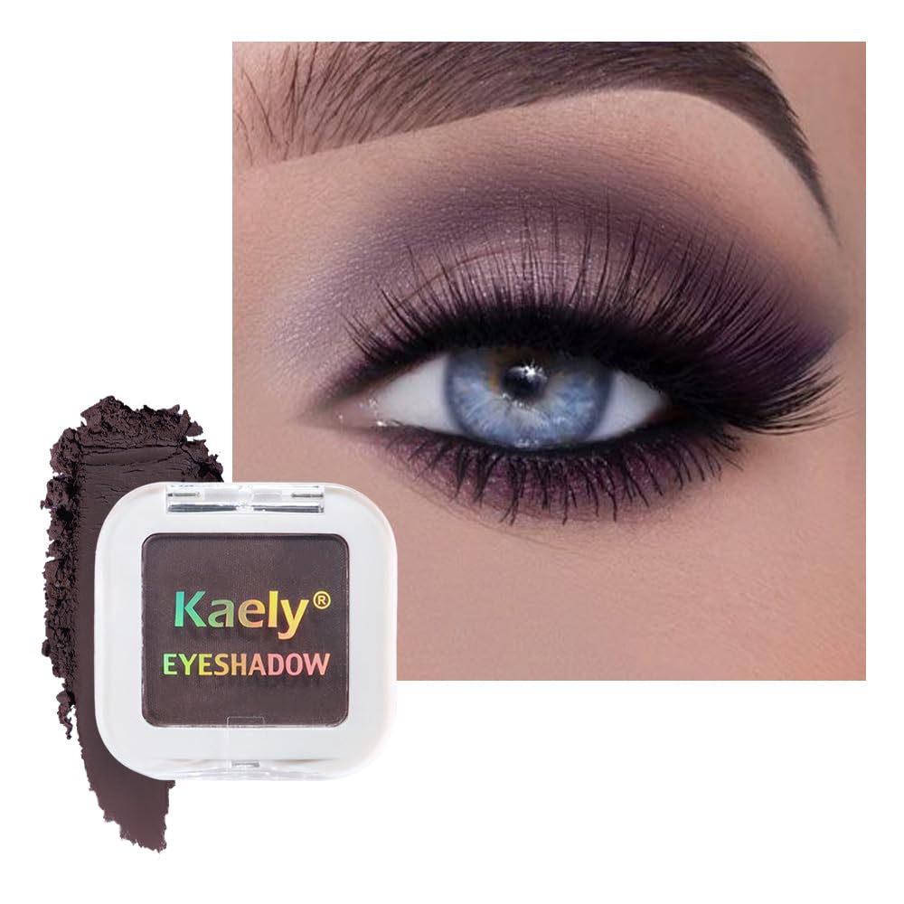 Kaely Maquillaje de sombra de ojos individual prensado, marrón nude claro mate altamente pigmentado, paleta de sombras de ojos monocromáticas altamente pigmentadas, mini sombra de ojos en polvo neutro impermeable, sombras para ojos, ligero mezclable, 13