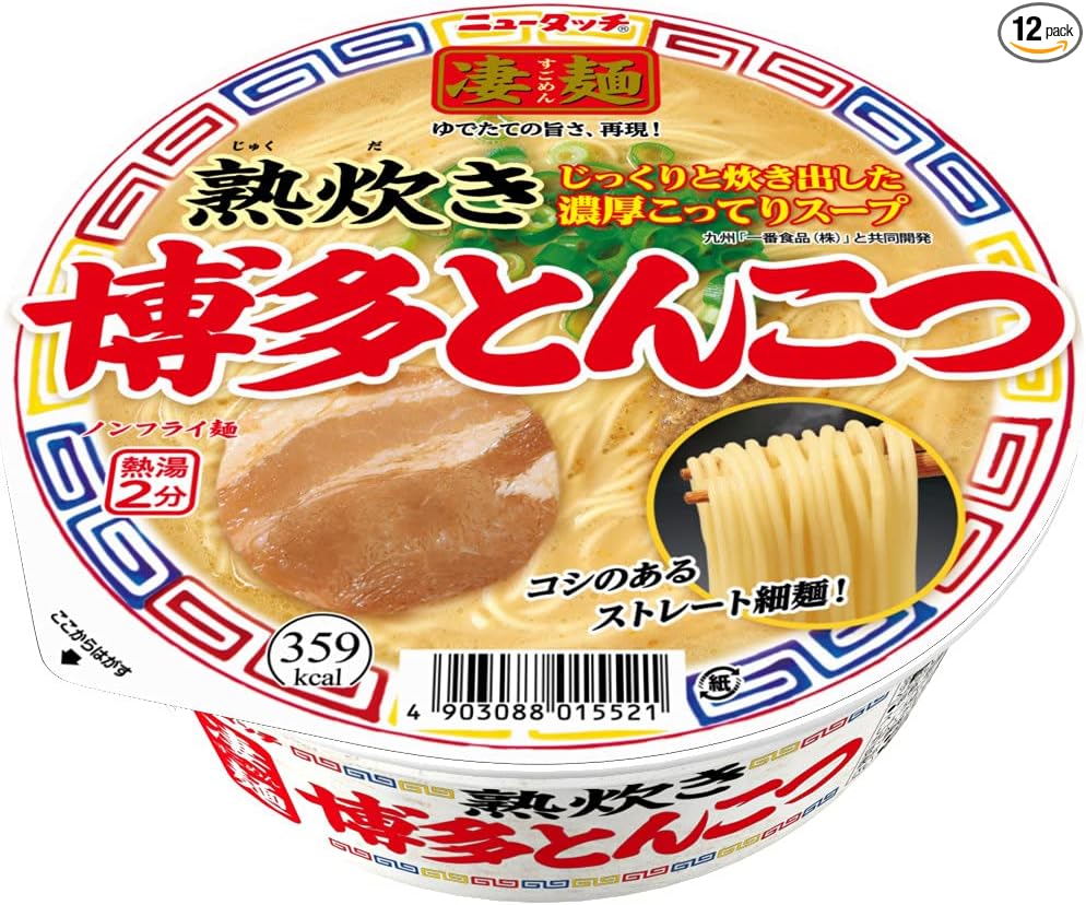 New Touch Super Noodle Hakodate Salt Ramen 108g×12 pieces
