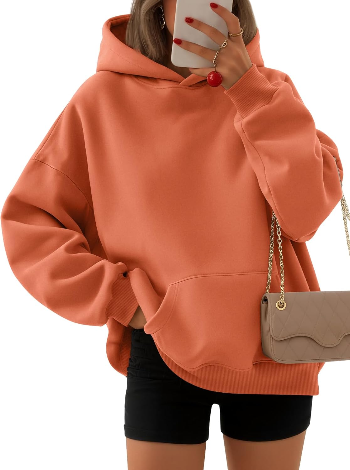 EFAN - Sudadera con capucha para mujer - Sudadera de vellón sobredimensionada con mangas largas para otoño e invierno, ropa de moda inspirada en el estilo Y2K