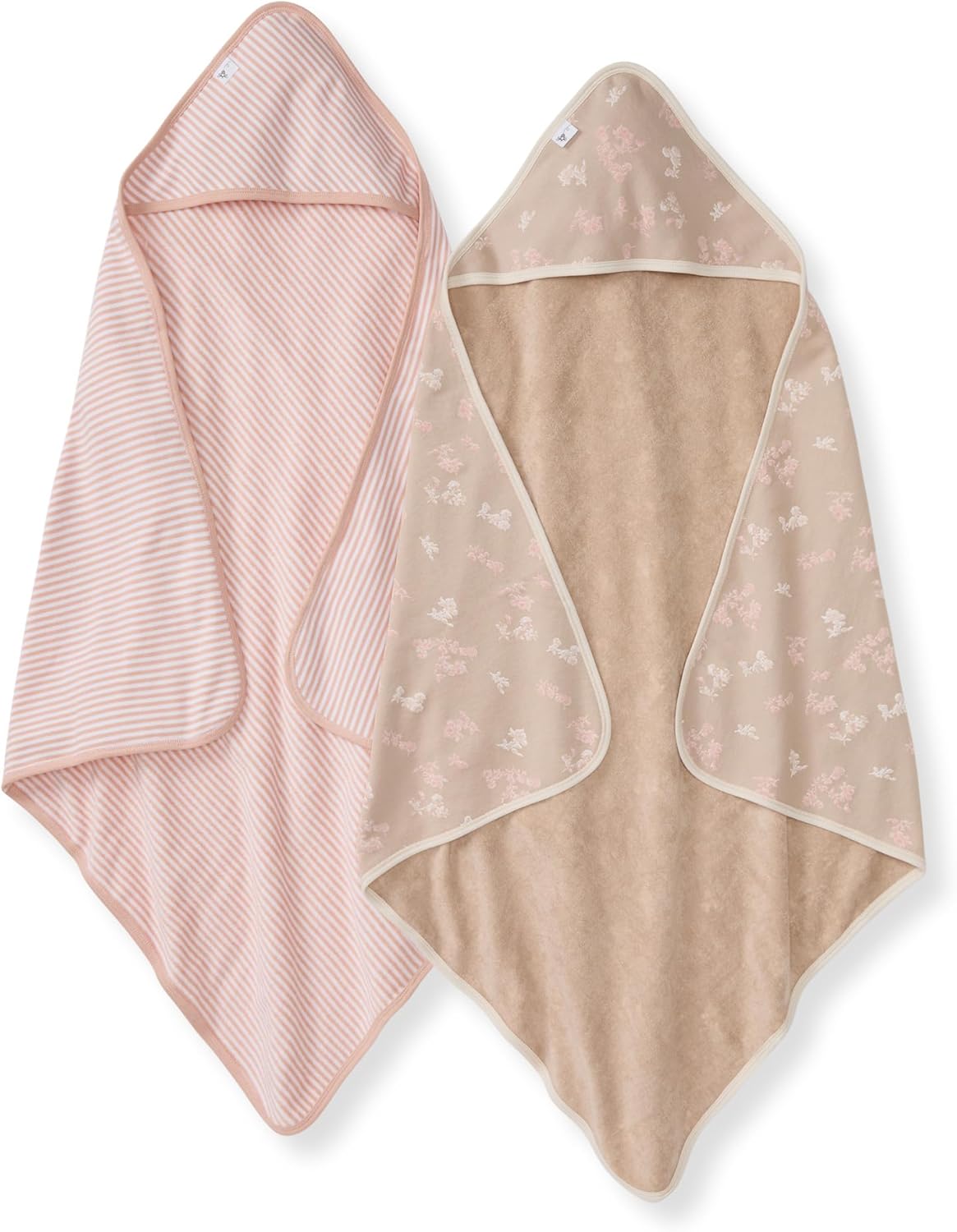 Toalla orgánica con capucha de una sola capa para bebé de Burt's Bees Baby, Paquete de 2, Pequeños patos | Toalla con capucha de algodón 100% orgánico de rizo suave y absorbente que es duradera y suave, mide 29 x 29 pulgadas
