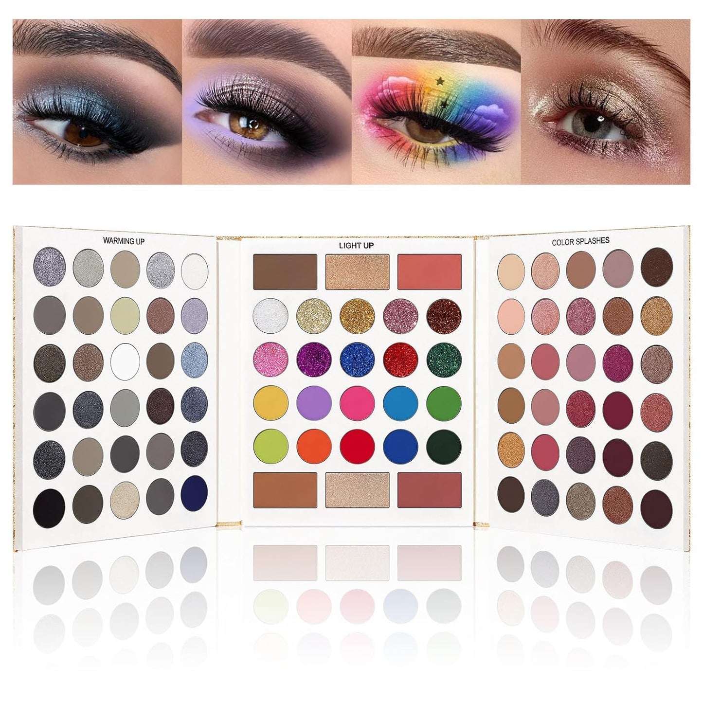 UCANBE Eyeshadow Palette with 15Pcs Brushes Makeup Set, Pigmented 86 Colors Make Up Sets Valentine's Day Gift, Matte Shimmer Glitter Eye Shadow Pallet Highlighter Contour Blush Powder Brush Beauty Kit