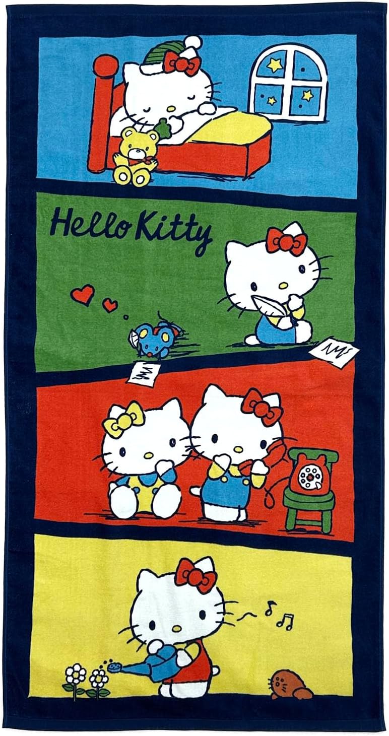 Nomura Towel Sanrio Characters Pochacco Bath Towel, 1 Piece, 23.6 x 47.2 inches (60 x 120 cm), 100% Cotton