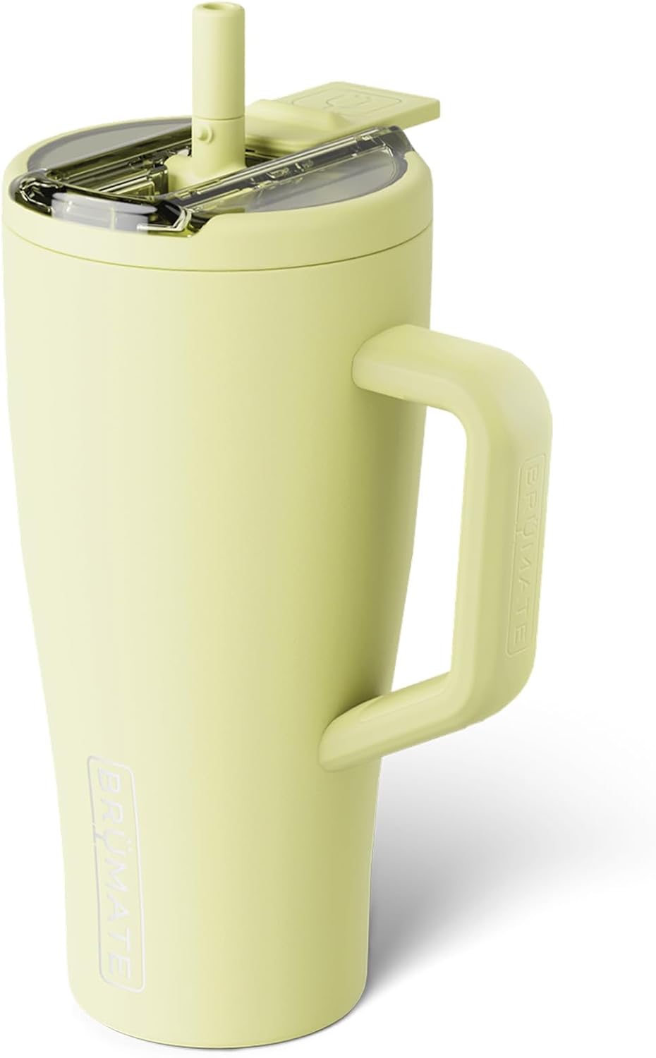 BrüMate Era Flip - Vaso de 40 onzas con tapa con pajilla cubierta 100 % a prueba de fugas, popote higiénico cubierto, botella de agua de acero inoxidable aislada con asa, apto para portavasos, sin BPA (Lilac Dusk)