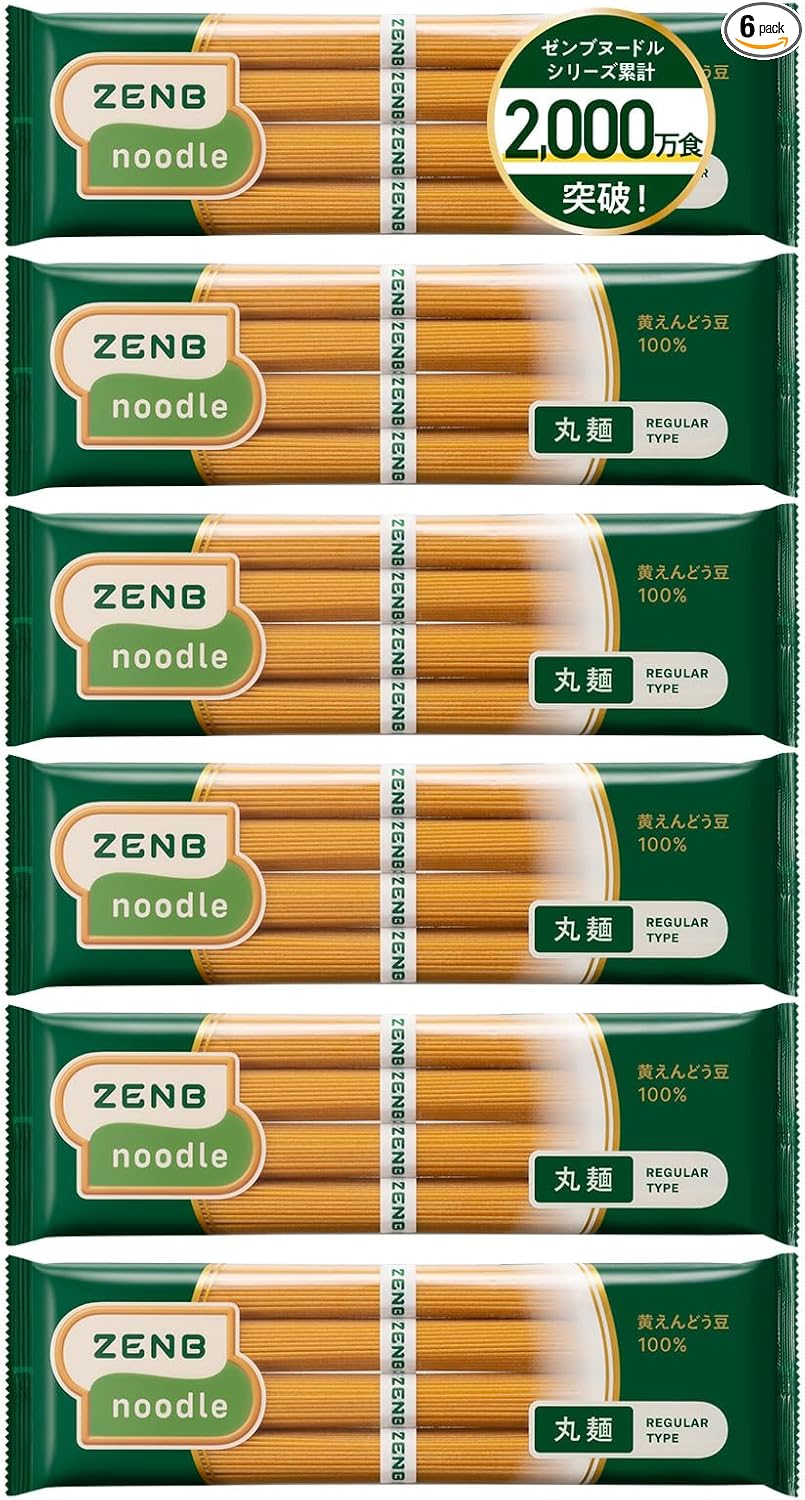 ZENB Noodles, 8 Servings (2 Packs), Soba, Pasta, Ramen (Low-Carb 100% Bean Noodles, Gluten-Free, Keto-Friendly, Gut Health, High-Fiber, Meal Replacement, High-Protein, Low-GI, Iron-Rich,