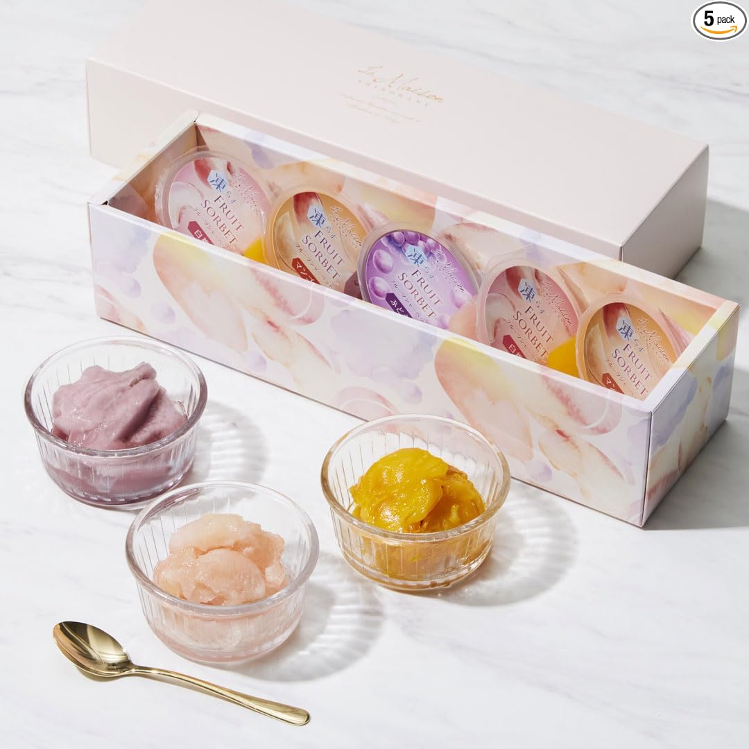 La Maison Platinum 2-Layer Fruit Jelly & Frozen Sherbet, Set of 7, Confectionery, Summer Gift, Assorted, Packaged, Individually Packaged, Store at Room Temperature, Gift