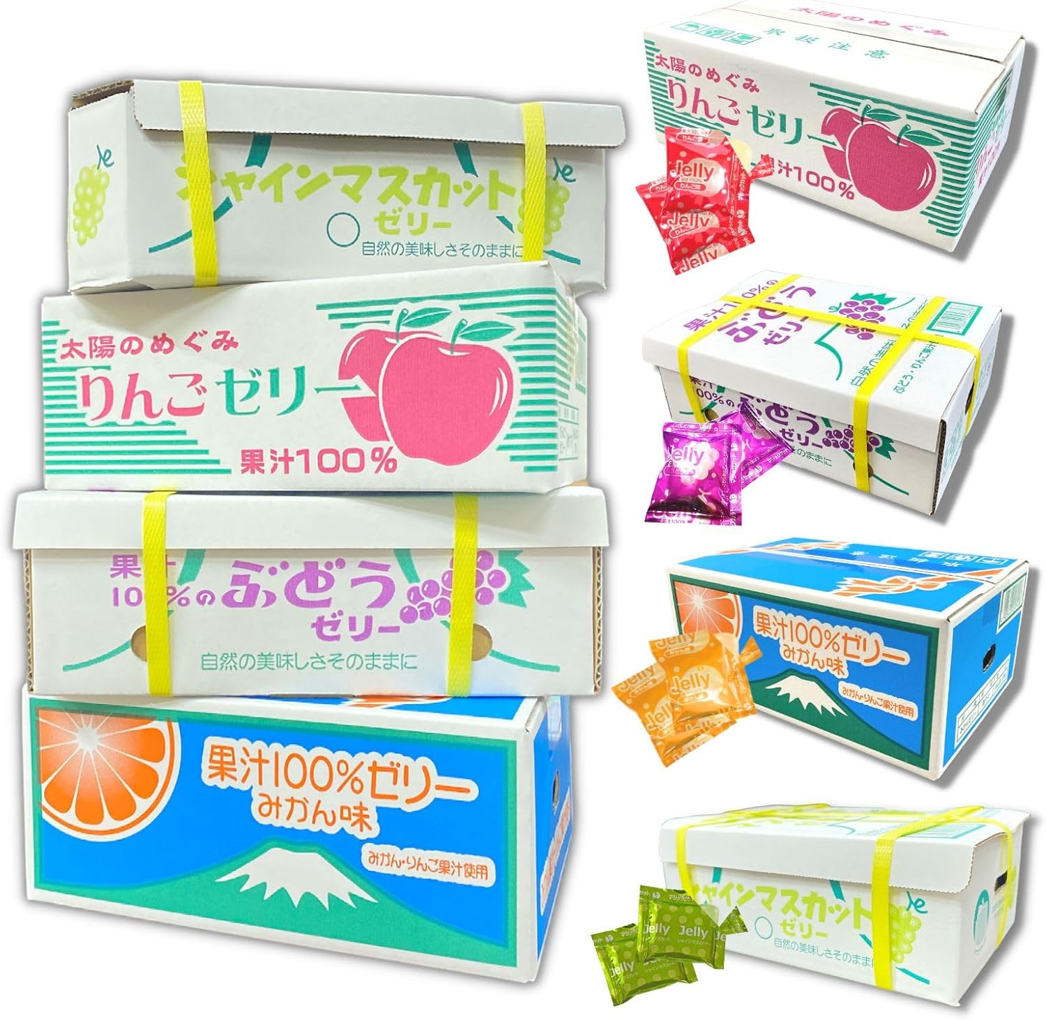 AS Foods Juice Jelly Box [【 Shine Muscat × 1 box / 20 pieces 】 as a snack ♪ Everyone in the family can eat OK ☆ [K-Bright Appreciation Card] (Shine Muscat)]