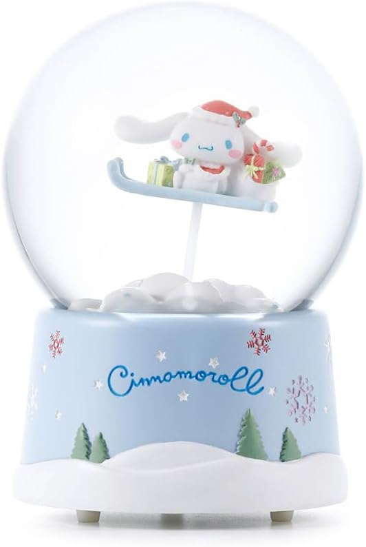 Sanrio Characters x JARLL KT22113-JP Cinnamon Roll Christmas Sleigh Snow Globe Music Box Interior Figurine Decoration Present Wedding Gift Birthday Approx. 7.1 inches (18 cm) Height