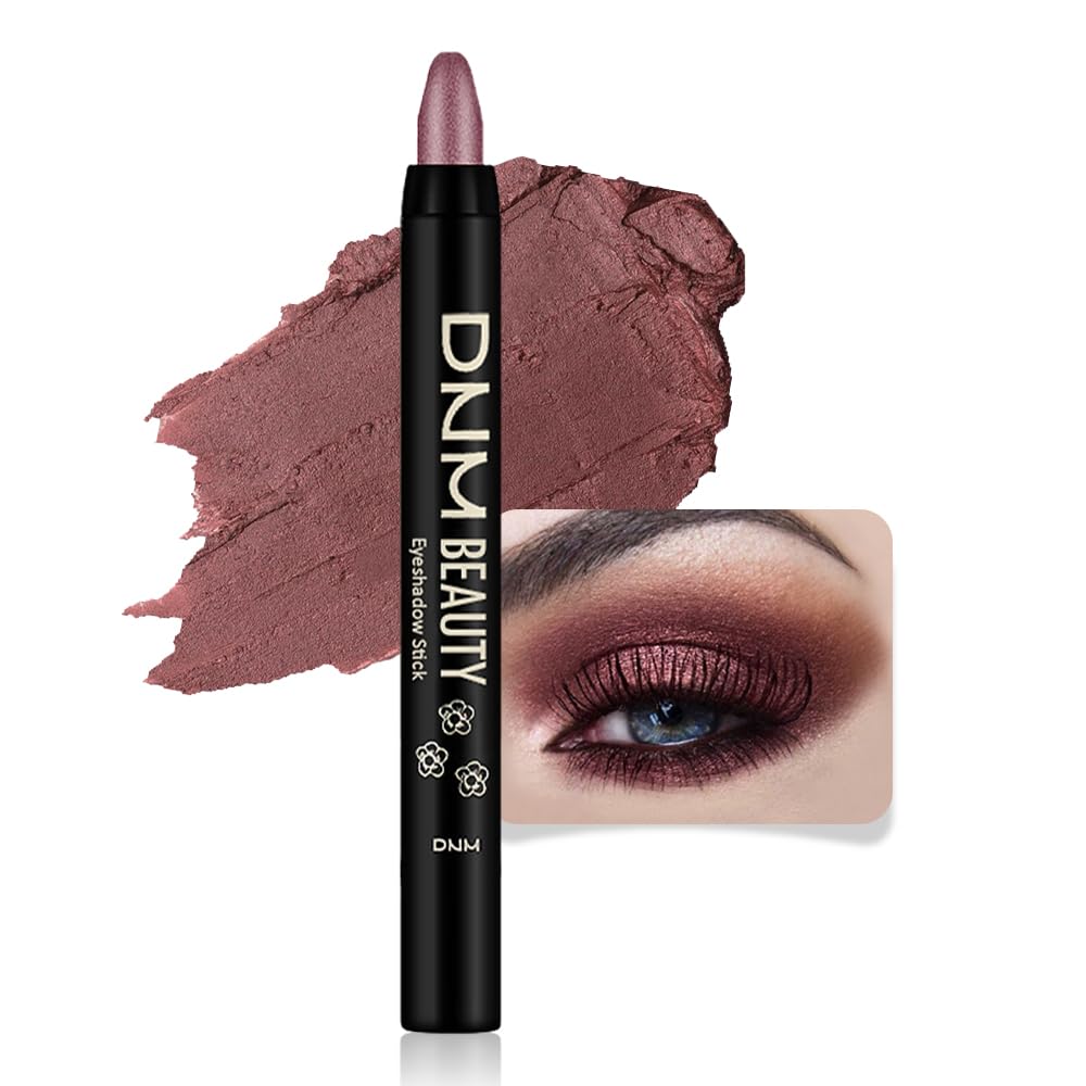 Juego de 8 piezas de barras iluminadoras de sombra de ojos en crema, champán perla gris topo bronce cacao piedra masilla amatista ahumada con brillo mate, lápiz delineador de ojos, barra aplicadora