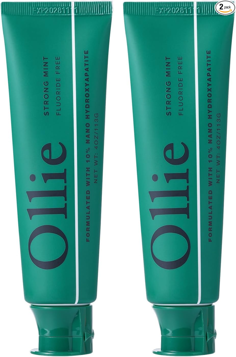 Ollie Pasta de dientes 10% Nano hidroxiapatita sin flúor para esmalte remineralizante, dientes sensibles y blanqueamiento, menta limpia, 4 onzas (paquete de 1)