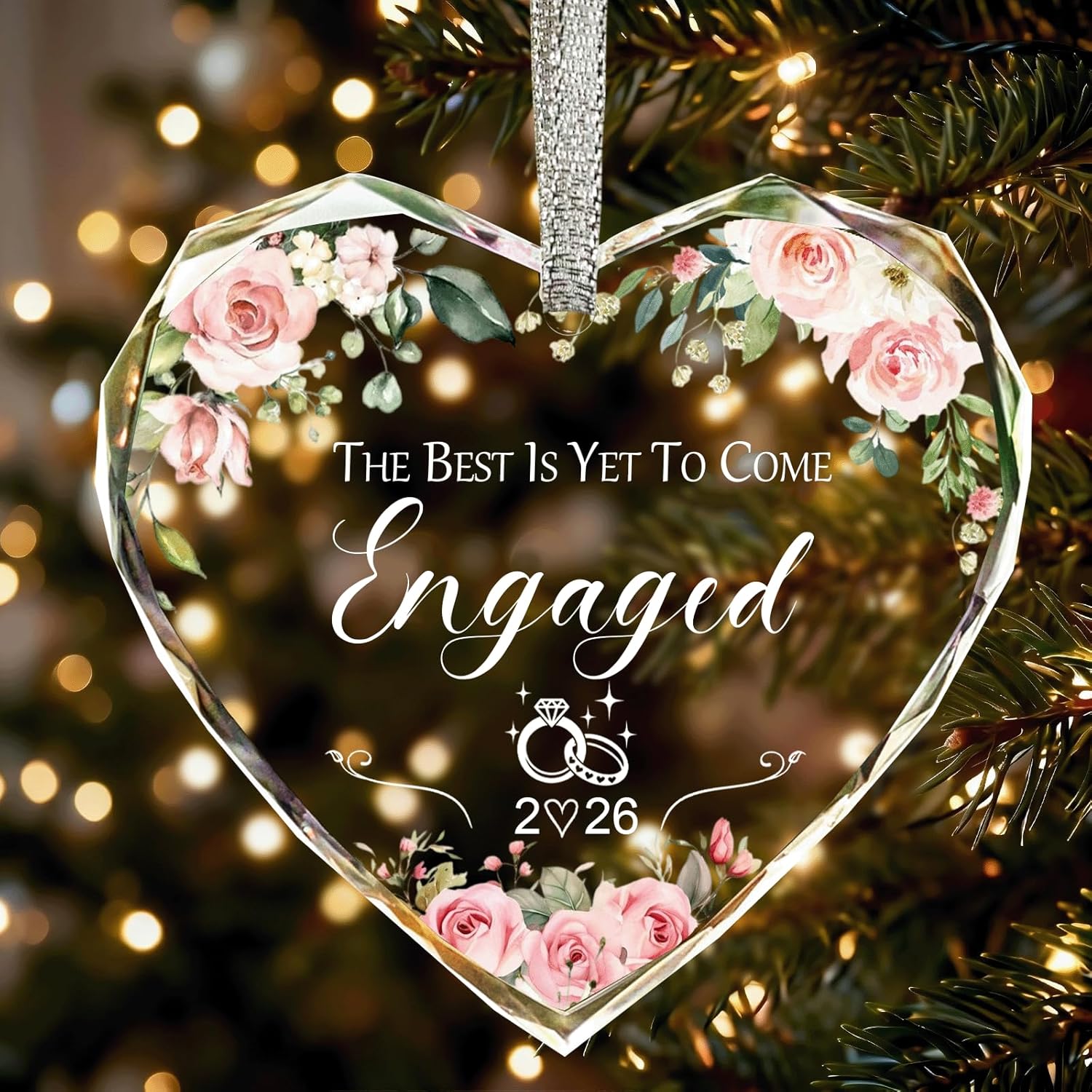 Regalos de boda para parejas, cristal de cristal 2026, adorno de primera Navidad para casados, ideas de regalos de boda para recién casados, regalos de despedida de soltera para novia-05
