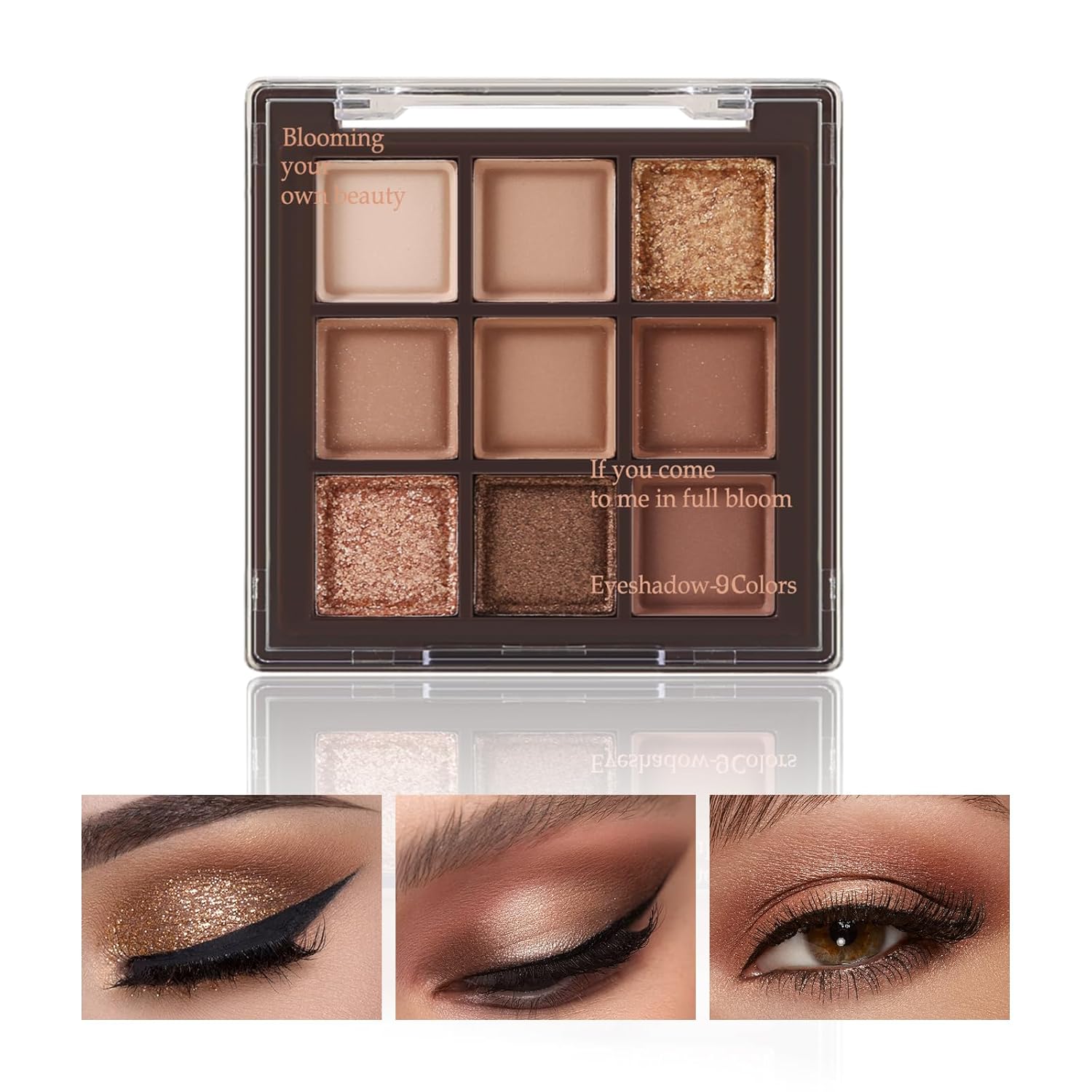 Boobeen Paleta de sombras de ojos nude – maquillaje mate y brillante, polvo de sombra de ojos cremoso altamente pigmentado, crea un aspecto de ojos neutro, larga duración, fácil de crear looks