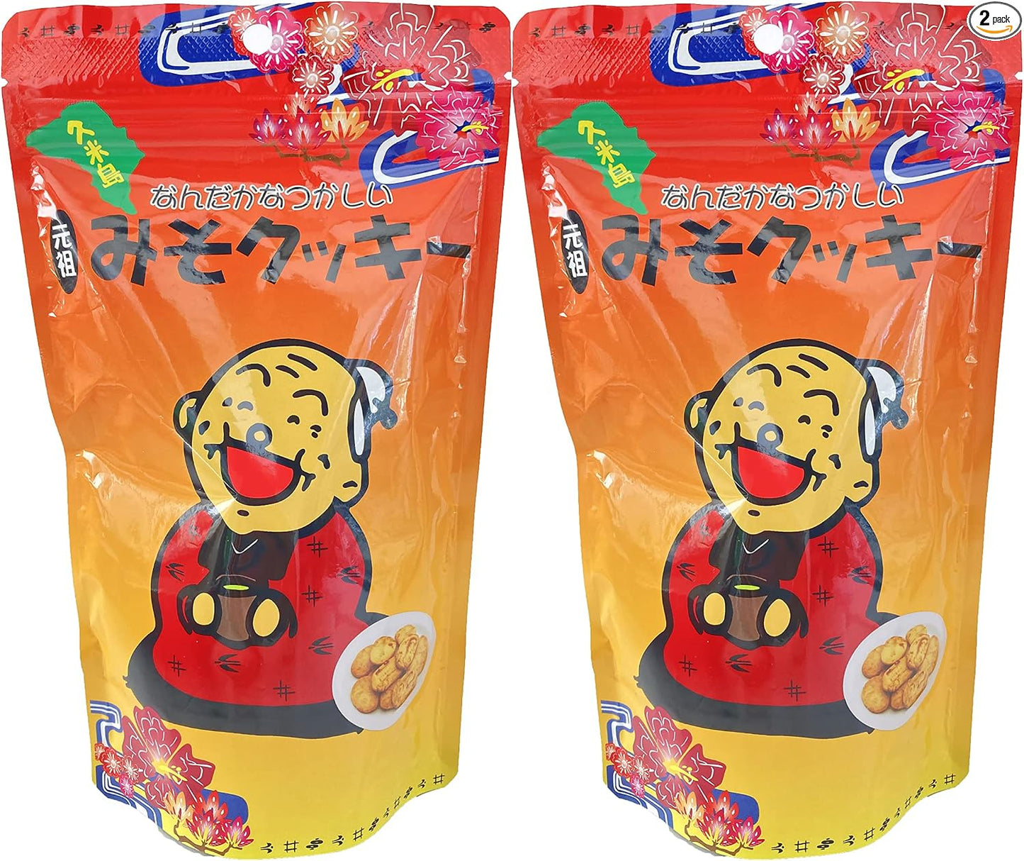 Ganso Miso Cookies, Made with Miso from Kumejima, Somewhat Noble (Large) 1 Bag 6.3 oz (180 g), Zipper Included