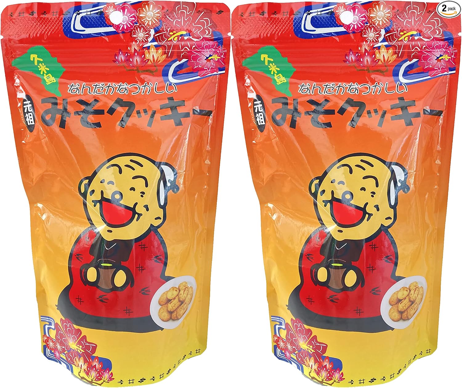Ganso Miso Cookies, Made with Miso from Kumejima, Somewhat Noble (Large) 1 Bag 6.3 oz (180 g), Zipper Included