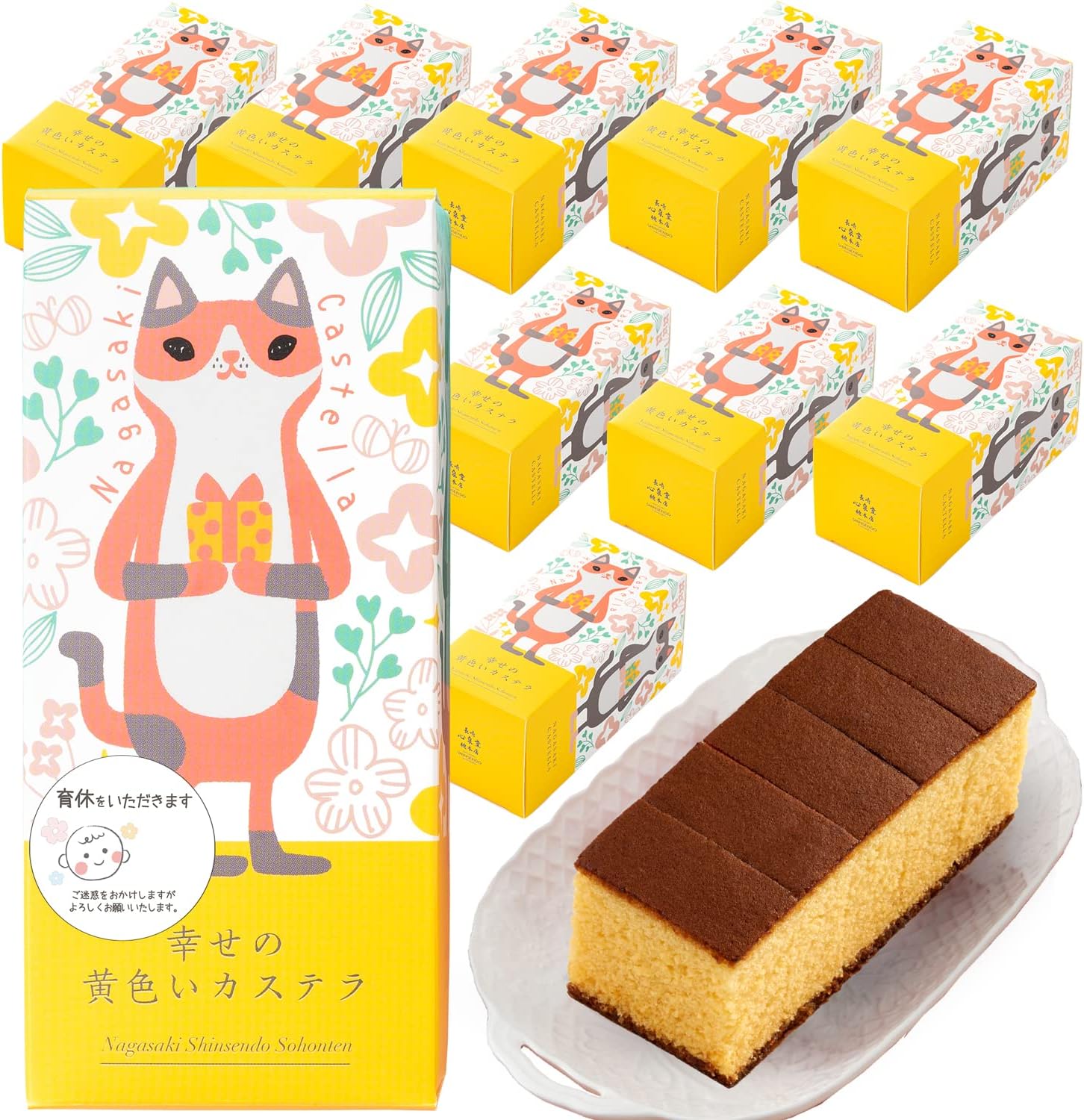 Nagasaki Shinsendo Move Greetings Gift Small Gift Candy Castella 10 Piece Souvenir T300 x 10 Cute Stylish Panda