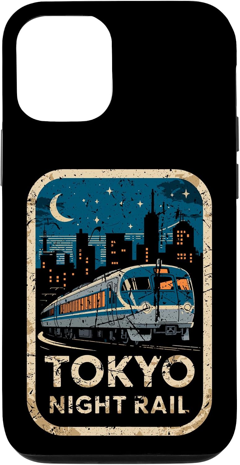 東京 夜行レール 日本 ビンテージ 都市列車 アニメ お土産 スマホケース iPhone 15 用