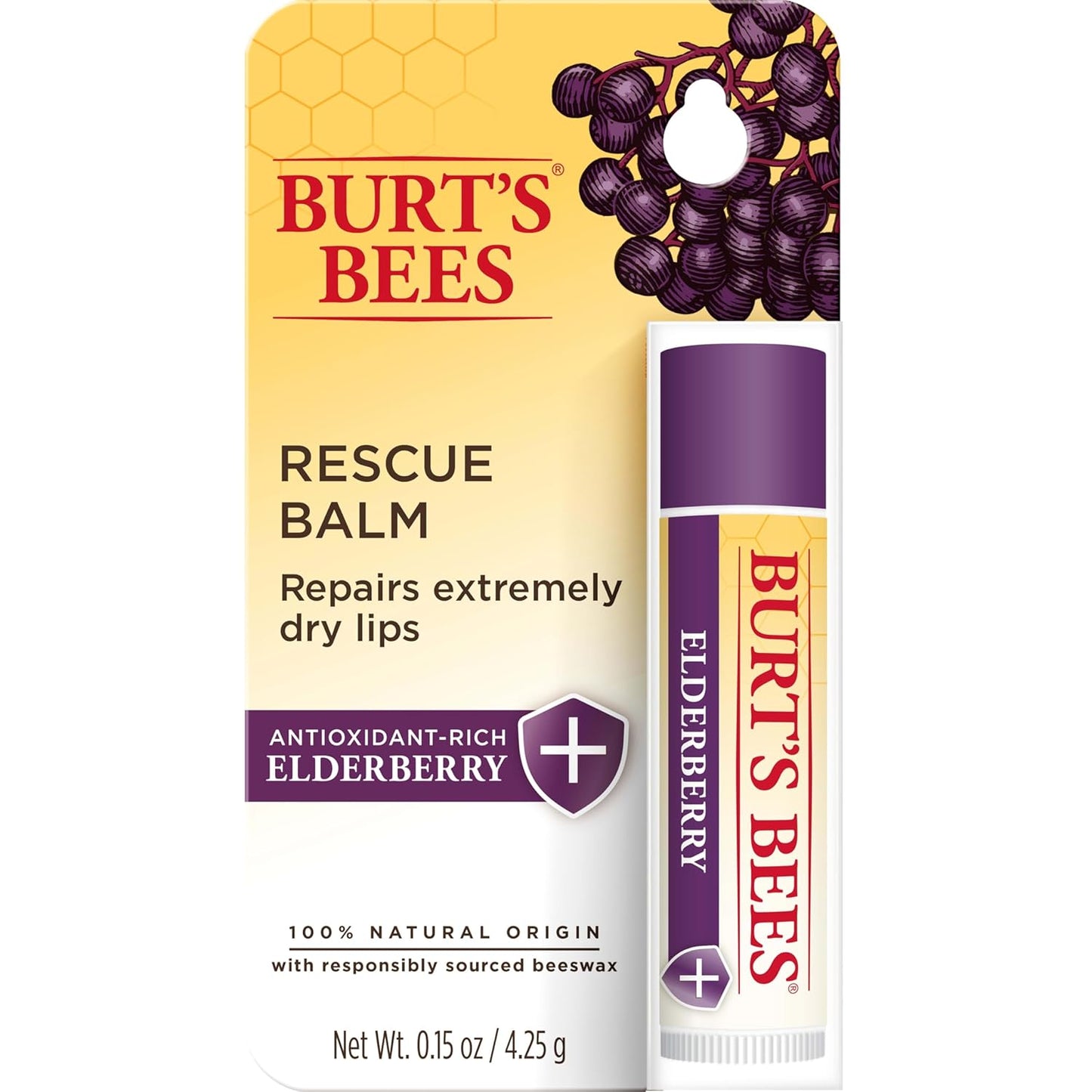 Burt's Bees - Bálsamo labial hidratante 100 % natural, fresa con cera de abejas y extractos de frutas, 4 tubos