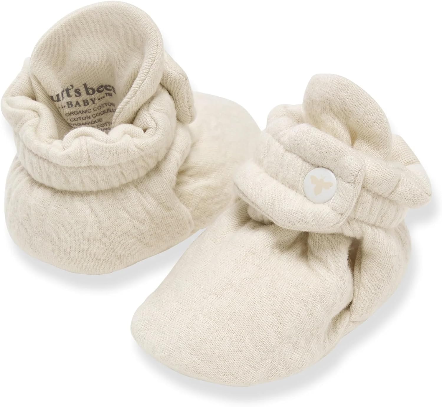 Burt's Bees Baby Botines ajustables para bebé, 100% algodón orgánico, botas fáciles de poner y quitar, ajuste cómodo, esencial para bebé