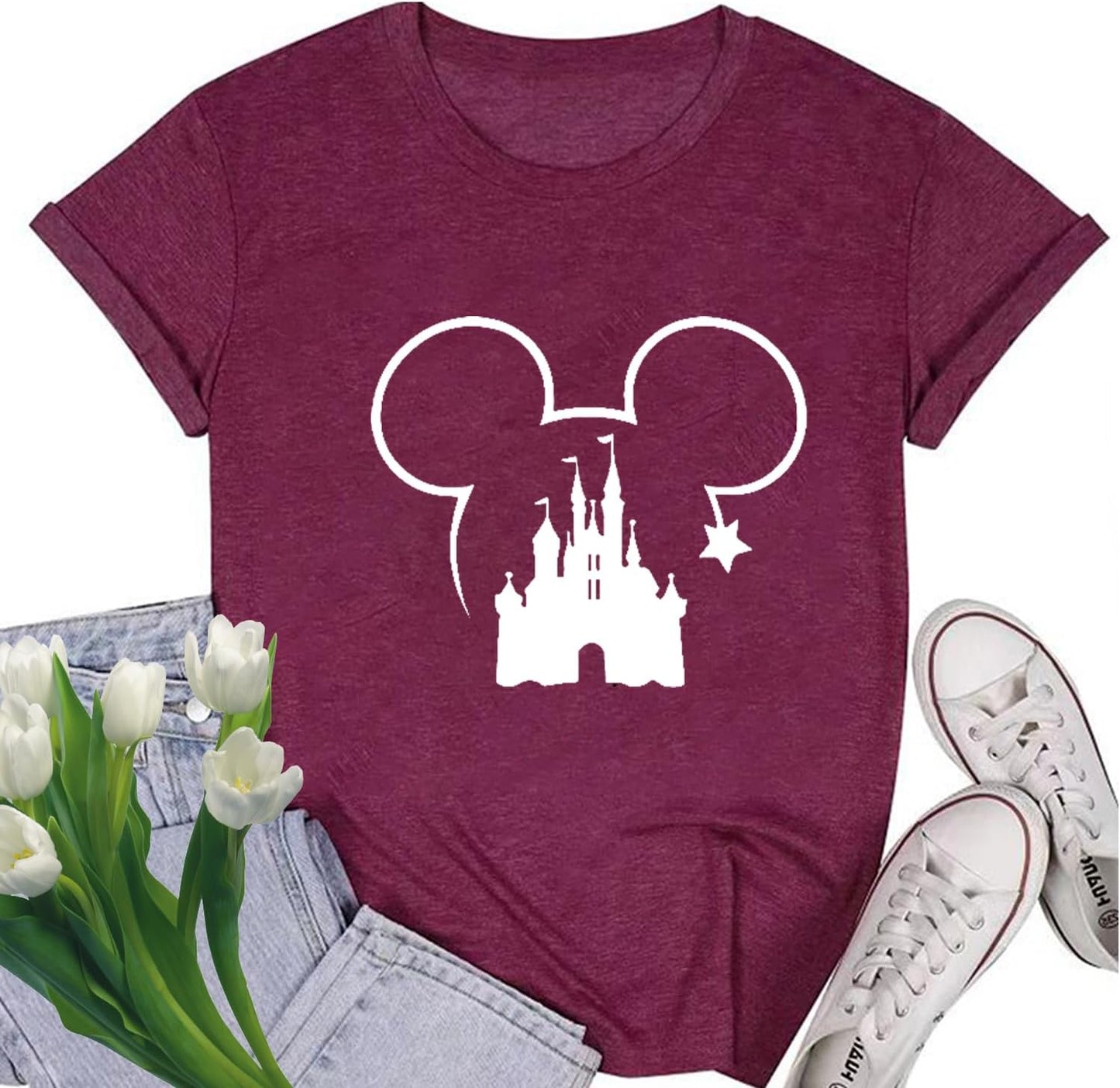 Camisa mágica para mujer, camiseta del Reino Mágico, camiseta gráfica de castillo, vacaciones familiares, tops de manga corta, tops casuales de verano