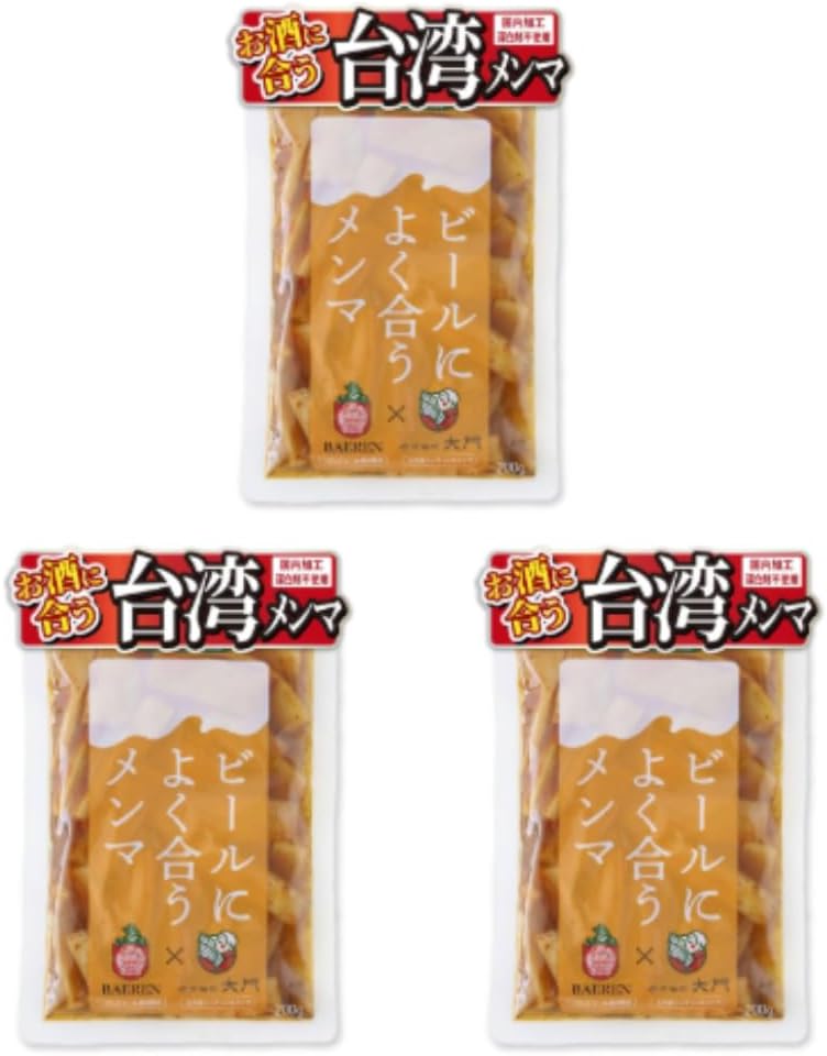 Menmaya Daimon Snacks, Goes Well with Highball, Menma 7.1 oz (200 g), Seafood Umami and Black Pepper Accented, Seasoned Extra Thick Meaty Texture, Fully Fermented Ingredients, No Bleach Used