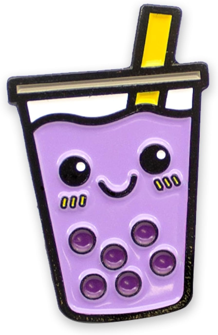 Enamel Pin Set for Backpack, Bag, Lapel, Kawaii Drink Button Collector - Boba Tea