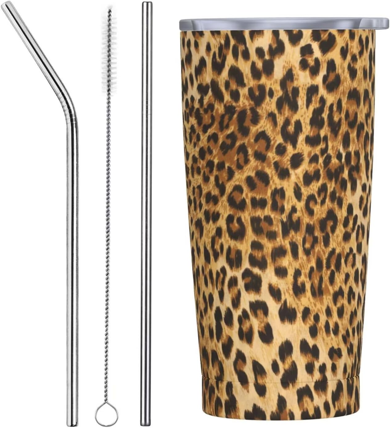 Vaso aislado de acero inoxidable de 20 onzas con tapa y pajilla, diseño vintage de mariposas florales, acuarela, taza de café, té, vino, botella de agua para mujeres y hombres