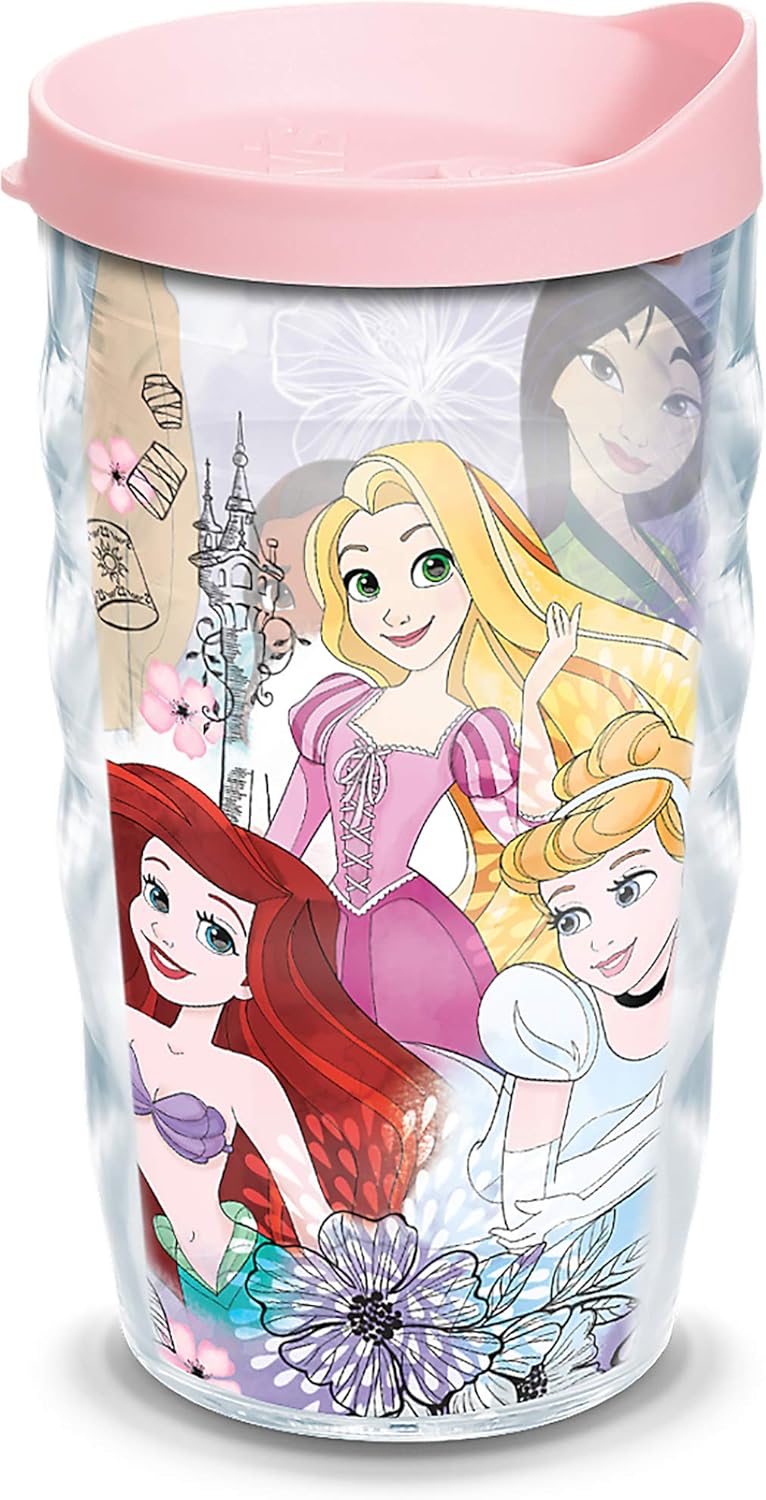 Tervis Venture Lite Disney - Vaso aislado de doble pared hecho en Estados Unidos, diseño Princess Paradise, mantiene las bebidas frías y calientes, botella para agua, 24 onzas, clásico