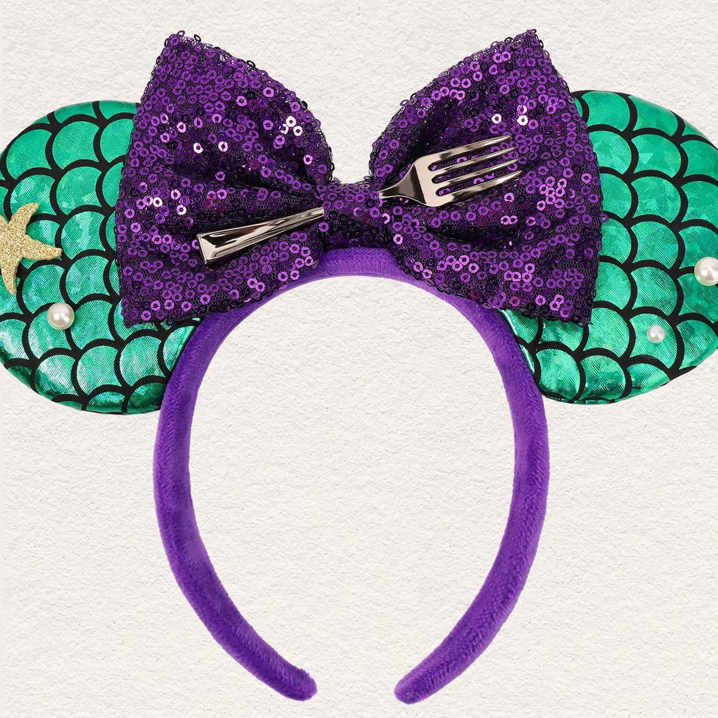 ETLUK - Diadema con orejas de ratón, diademas con orejas de ratón y lazo de lentejuelas para mujeres y niñas, accesorios de cosplay, decoración para fiestas (rojo)