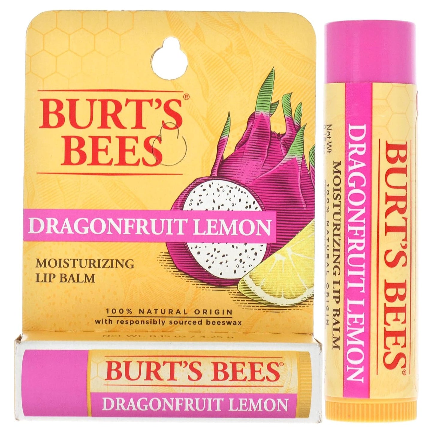 Burt's Bees Bálsamo labial de cera de abejas, hidratante labial con cera de abejas de origen responsable, sin tinte, tratamiento labial acondicionador natural, 1 tubo, 0.15 onzas.